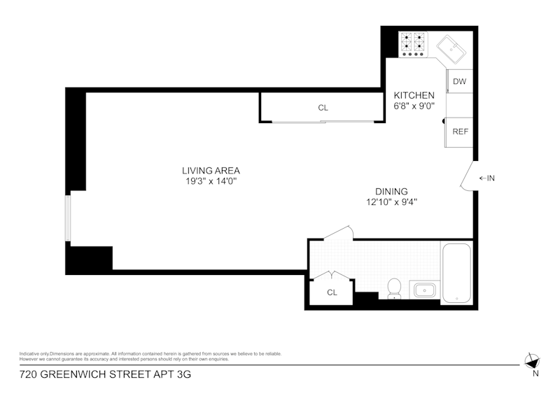Floorplan for 720 Greenwich Street, 3G