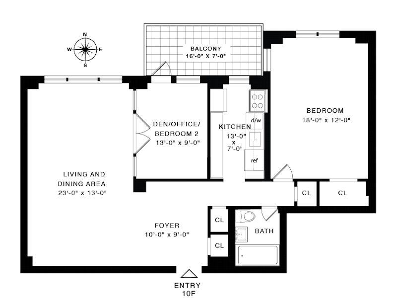 Floorplan for 3135 Johnson Avenue, 10F