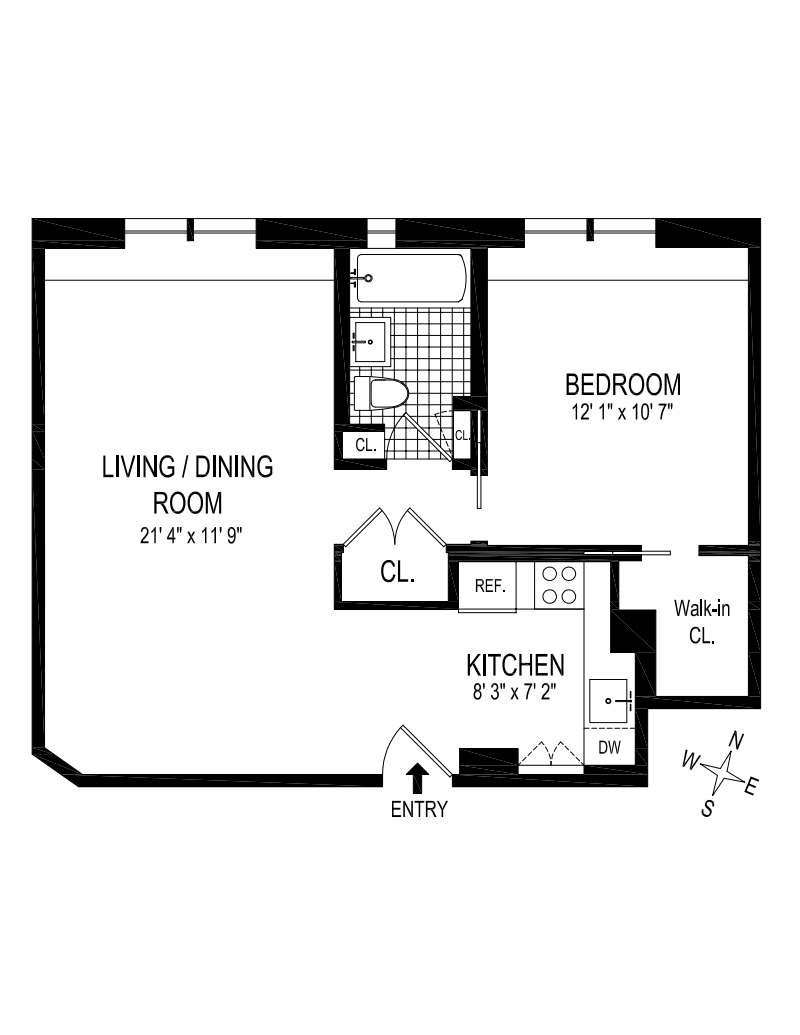Floorplan for 100 Bank Street, 6C