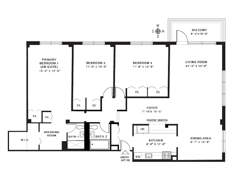 Floorplan for 3935 Blackstone Avenue, 2B