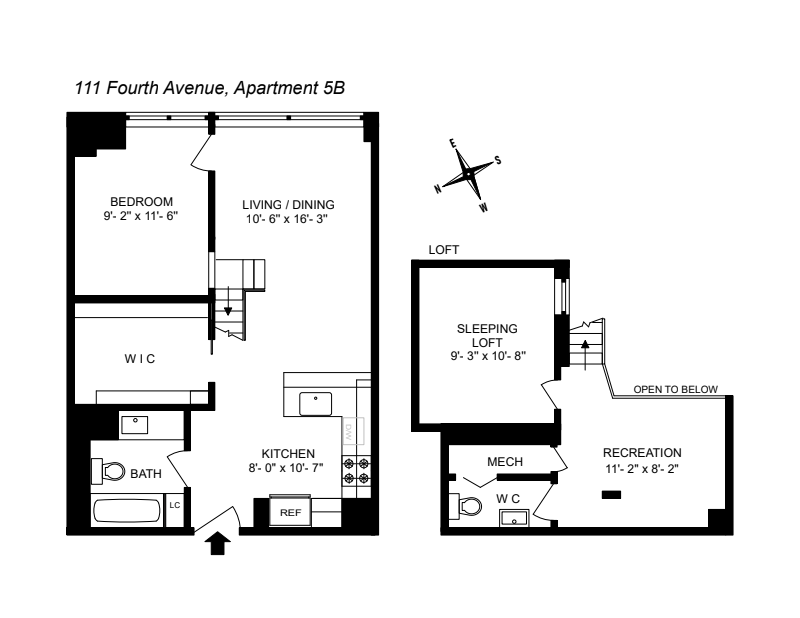 Floorplan for 111 Fourth Avenue, 5B