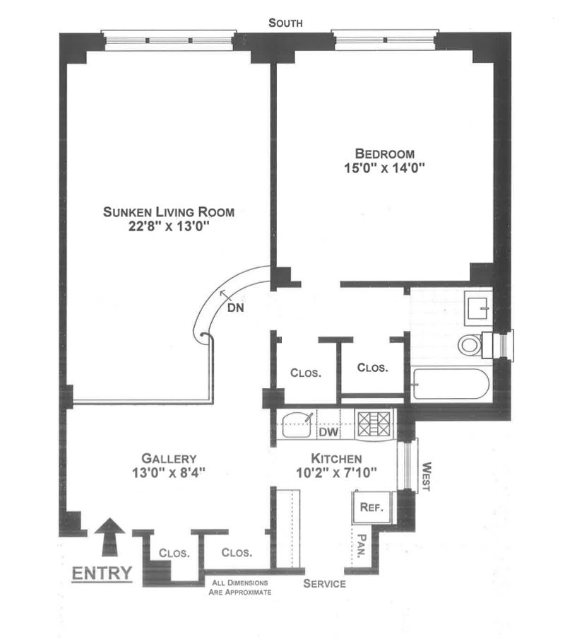 Floorplan for 200 West 86th Street, 4G