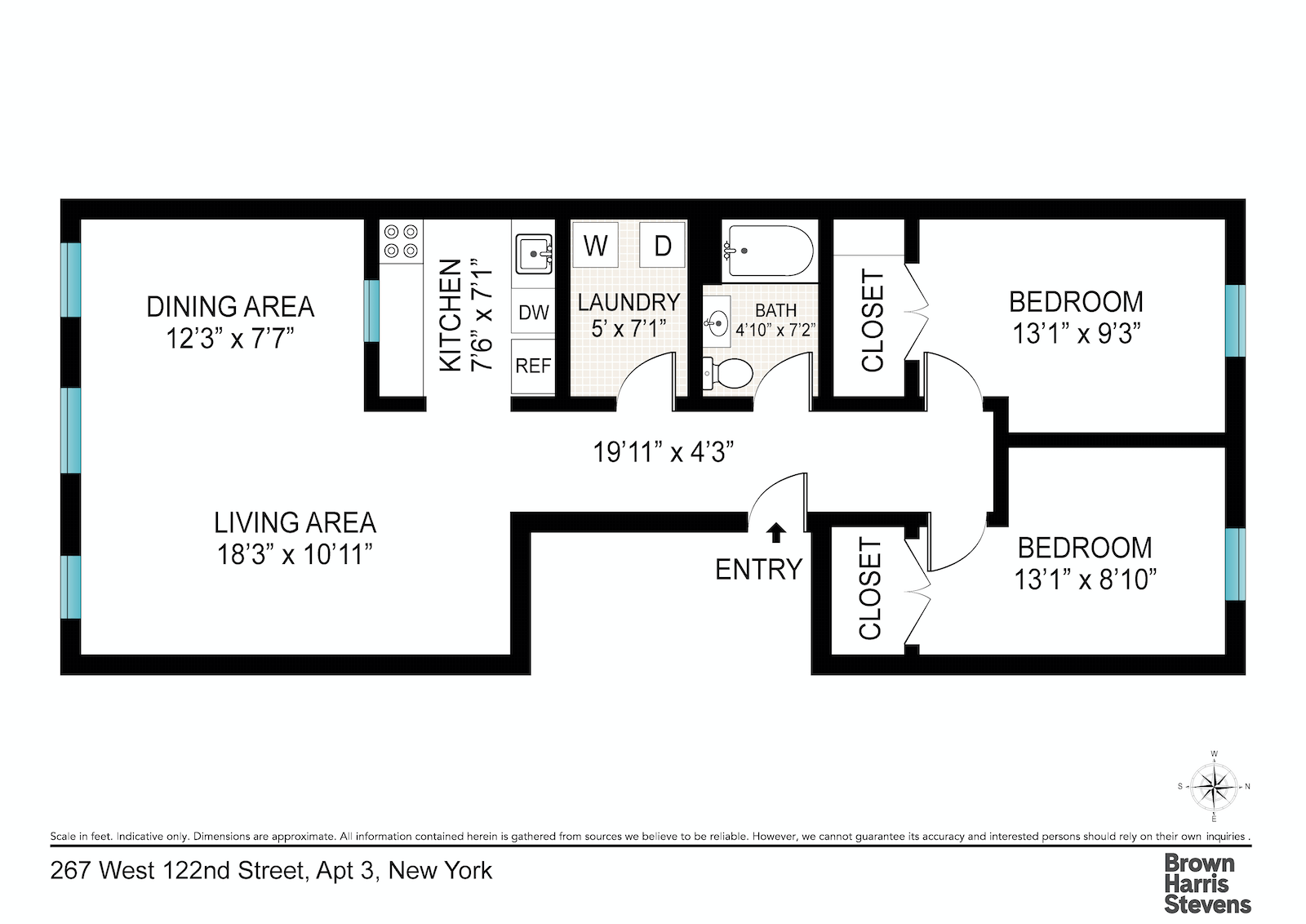 Floorplan for 267 West 122nd Street, 3