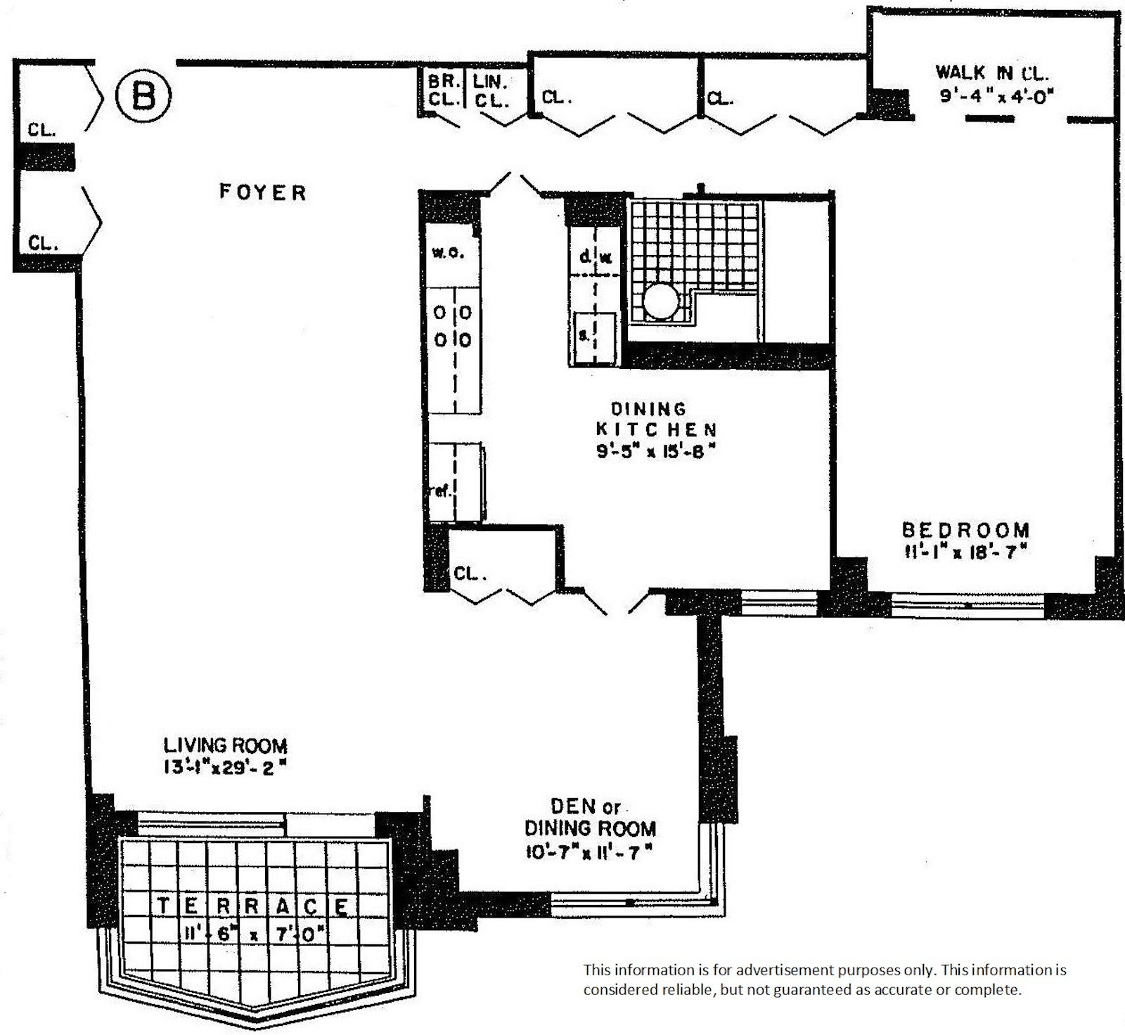 Floorplan for 3333 Henry Hudson Parkway, 16B