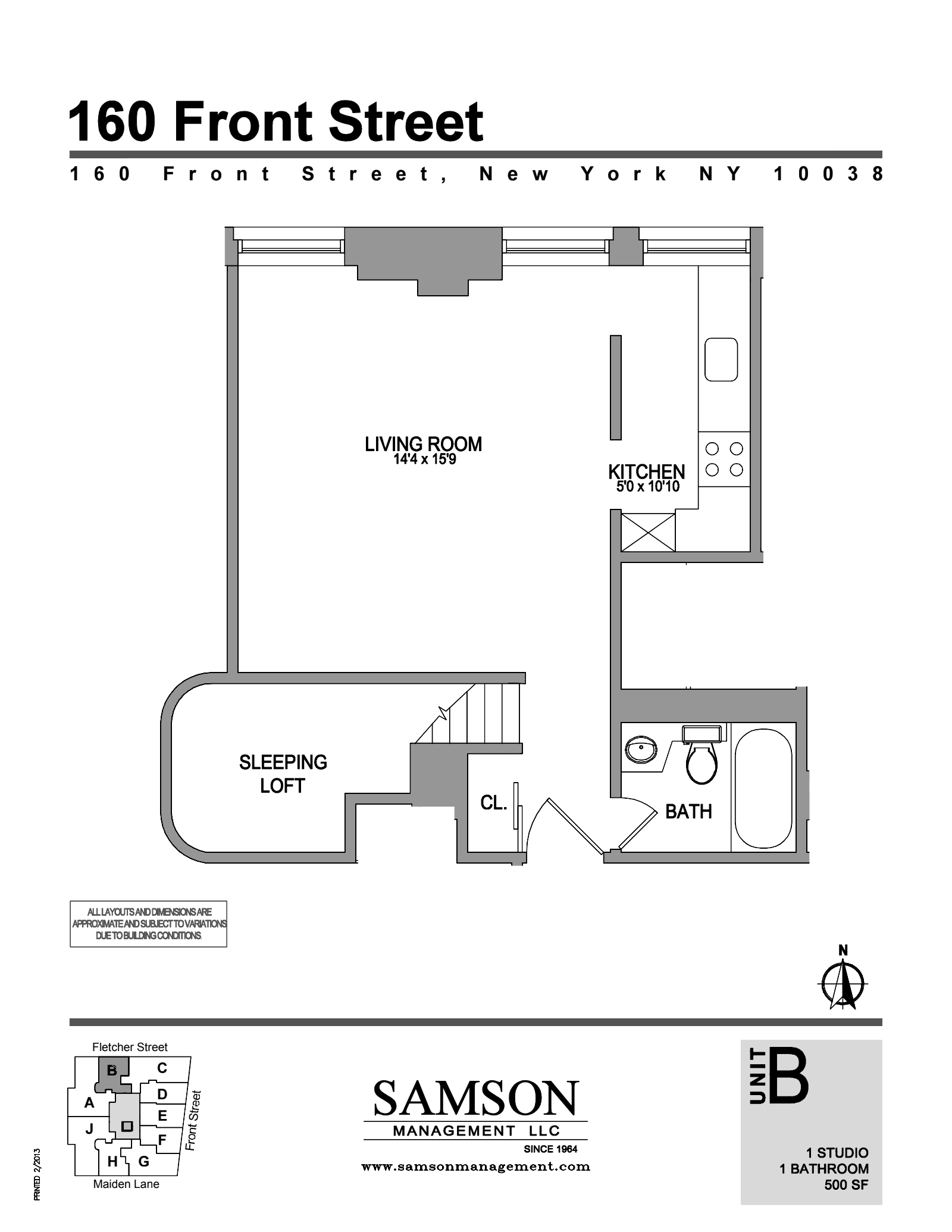 Floorplan for 160  Front Street, 5B