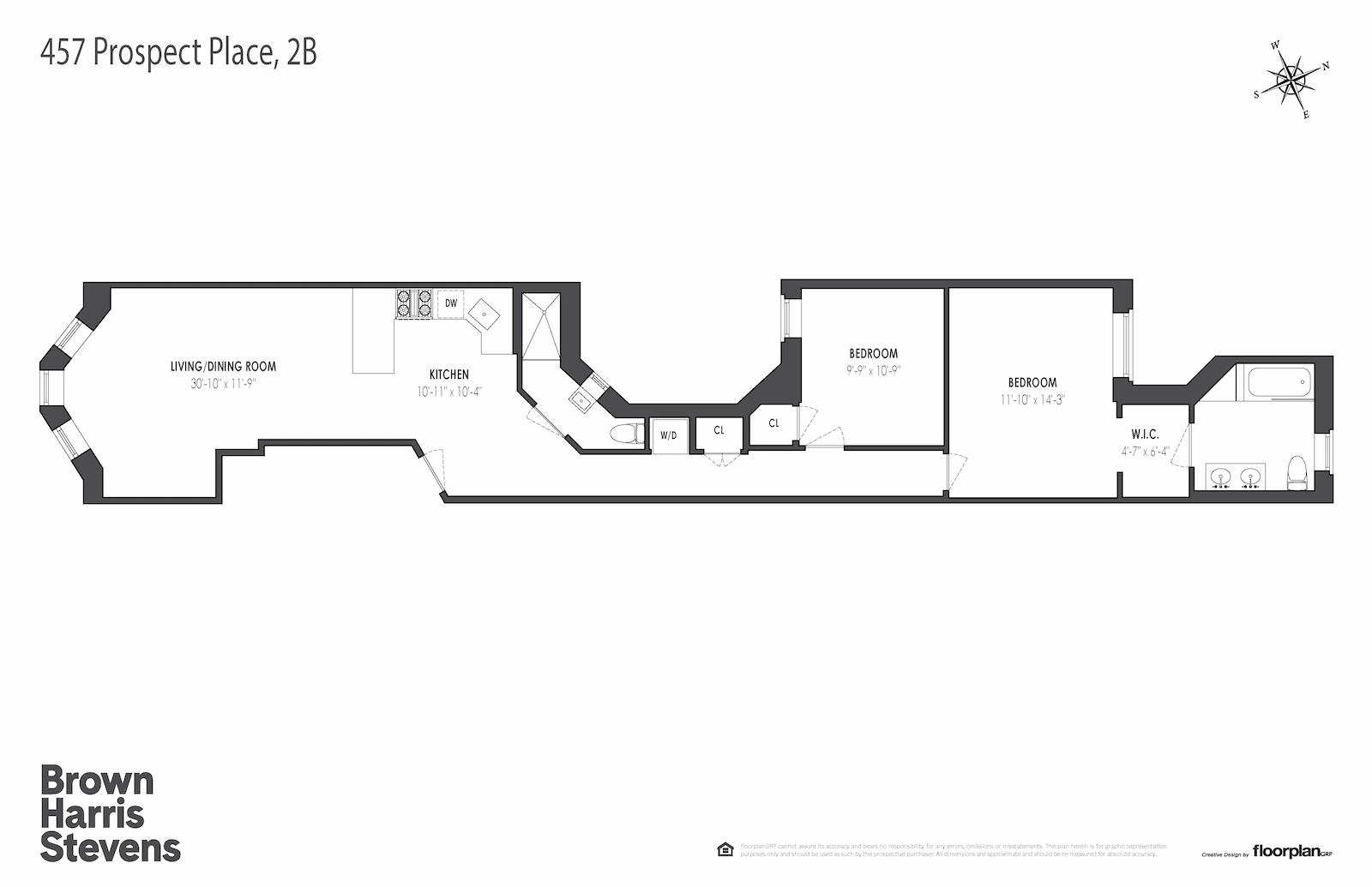 Floorplan for 457 Prospect Pl, 2B
