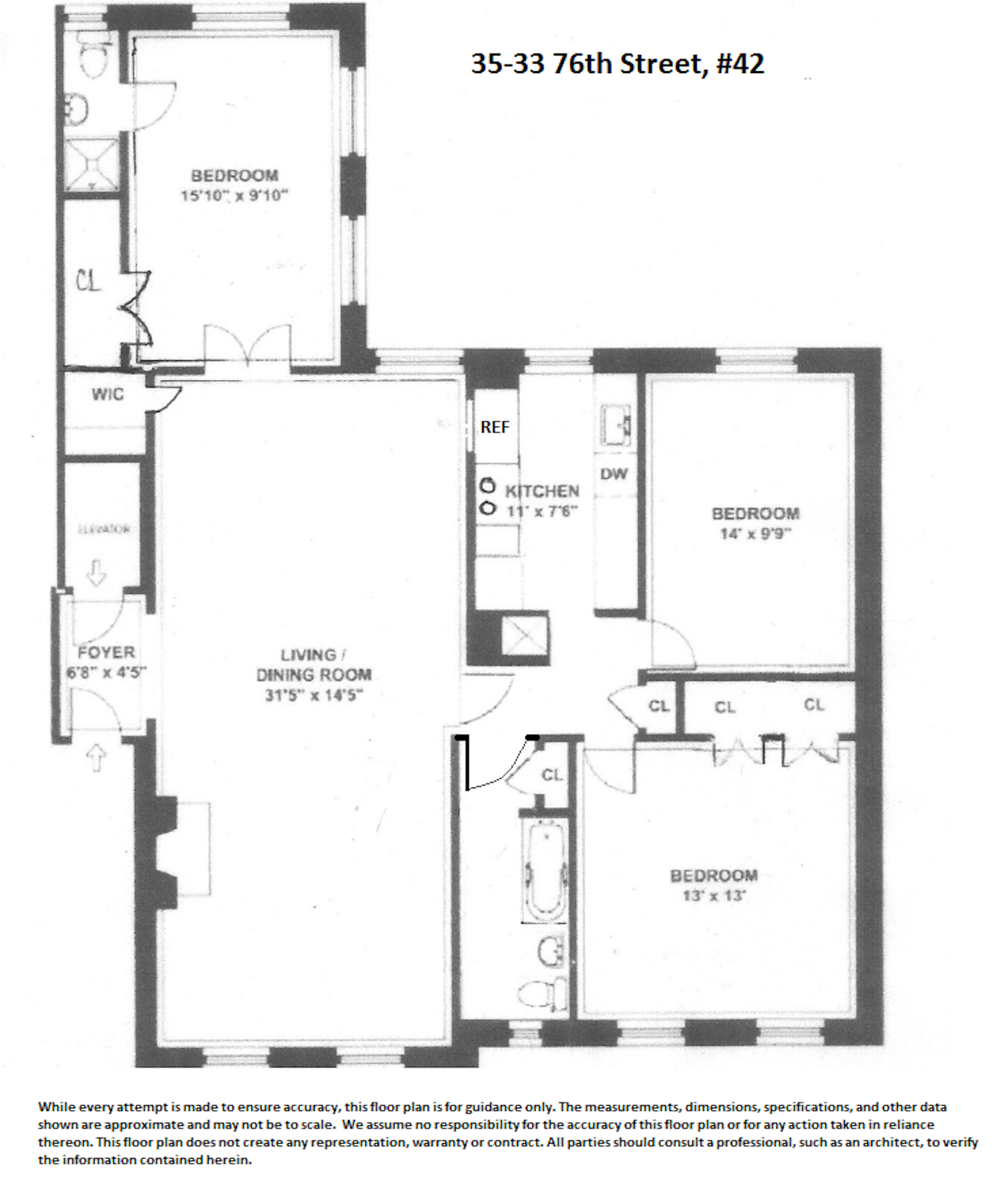 Floorplan for 35-33 76th St, 42