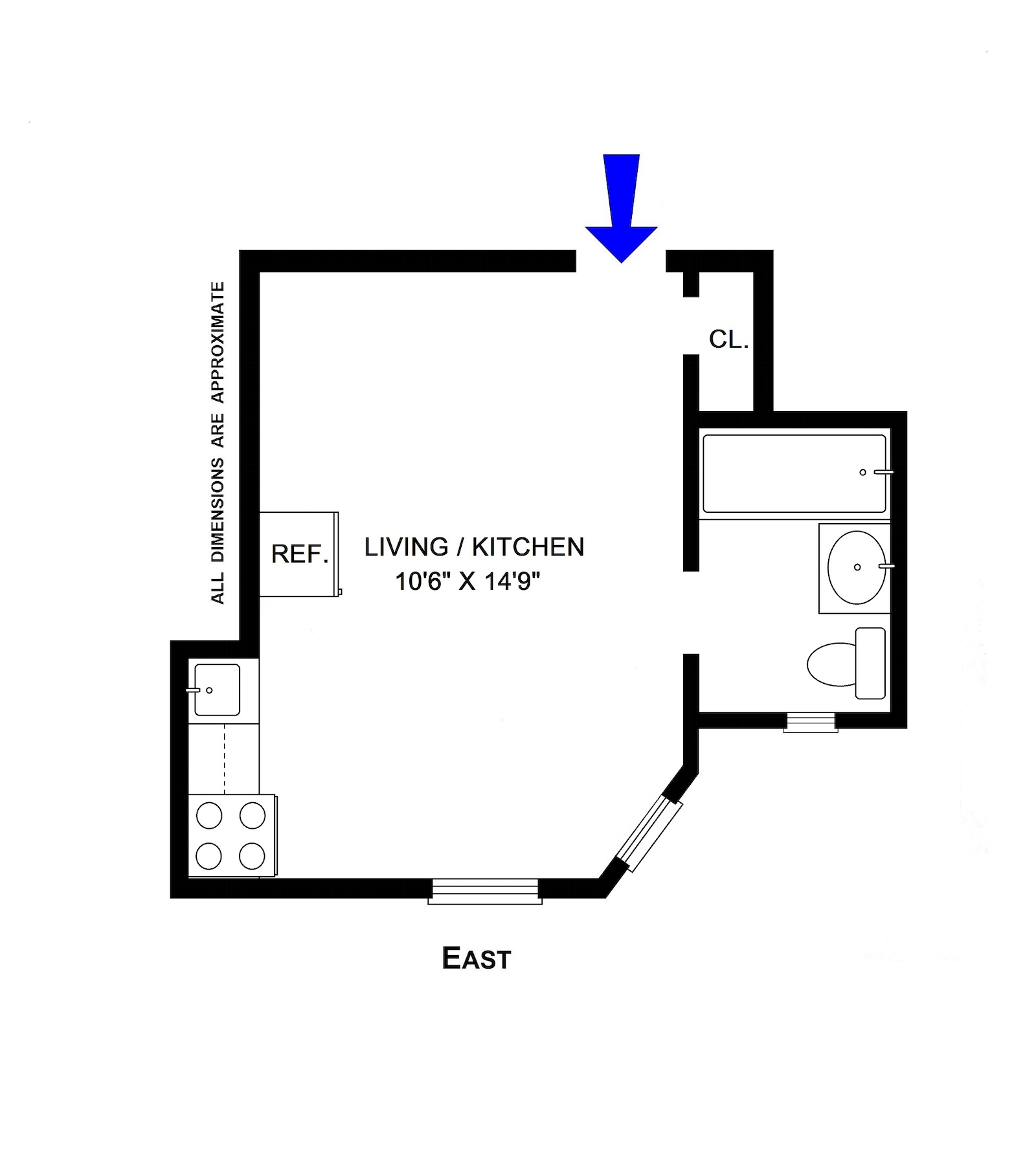 Floorplan for 245 West 75th Street, 4A