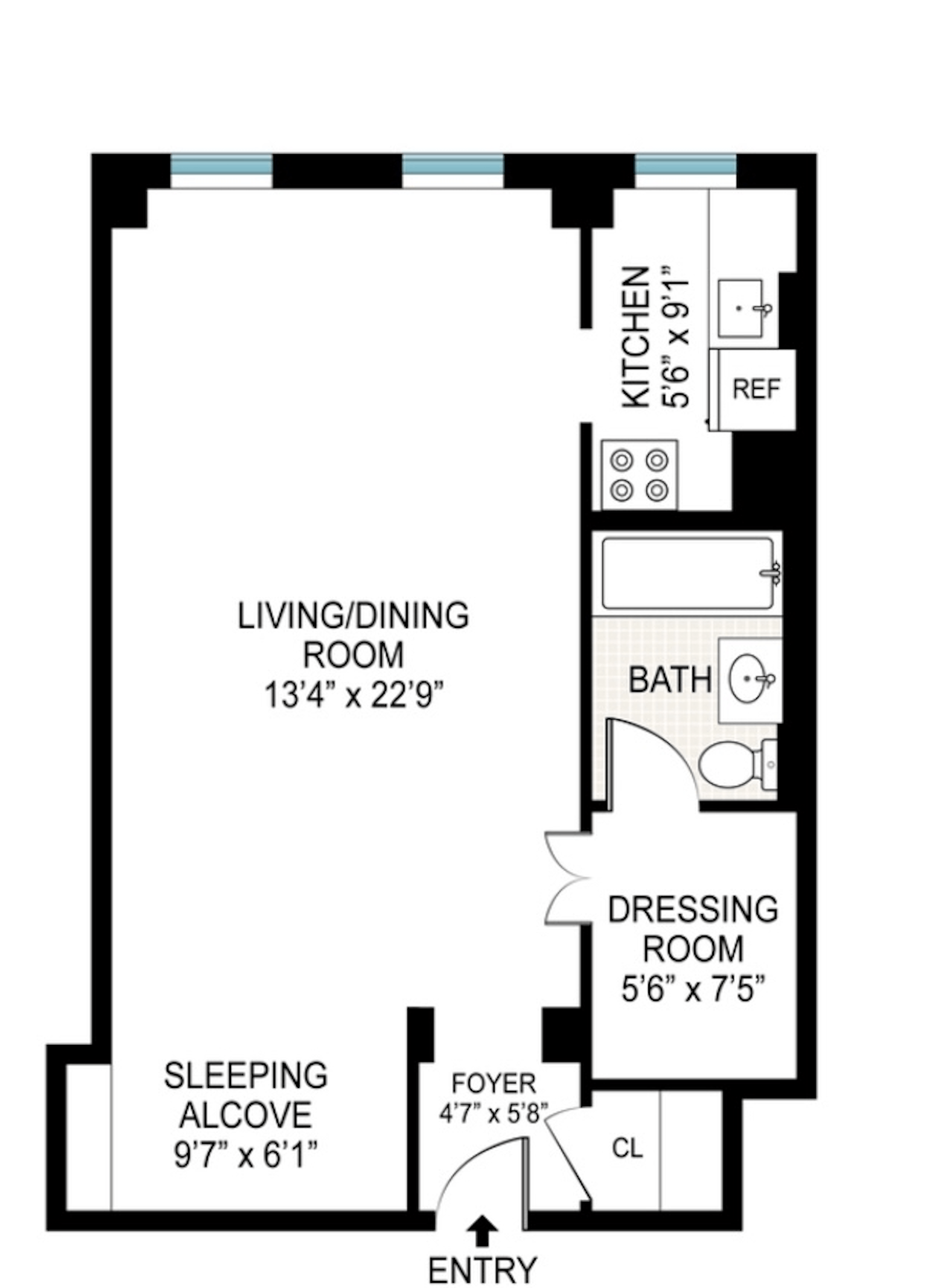 Floorplan for 353 West 56th Street