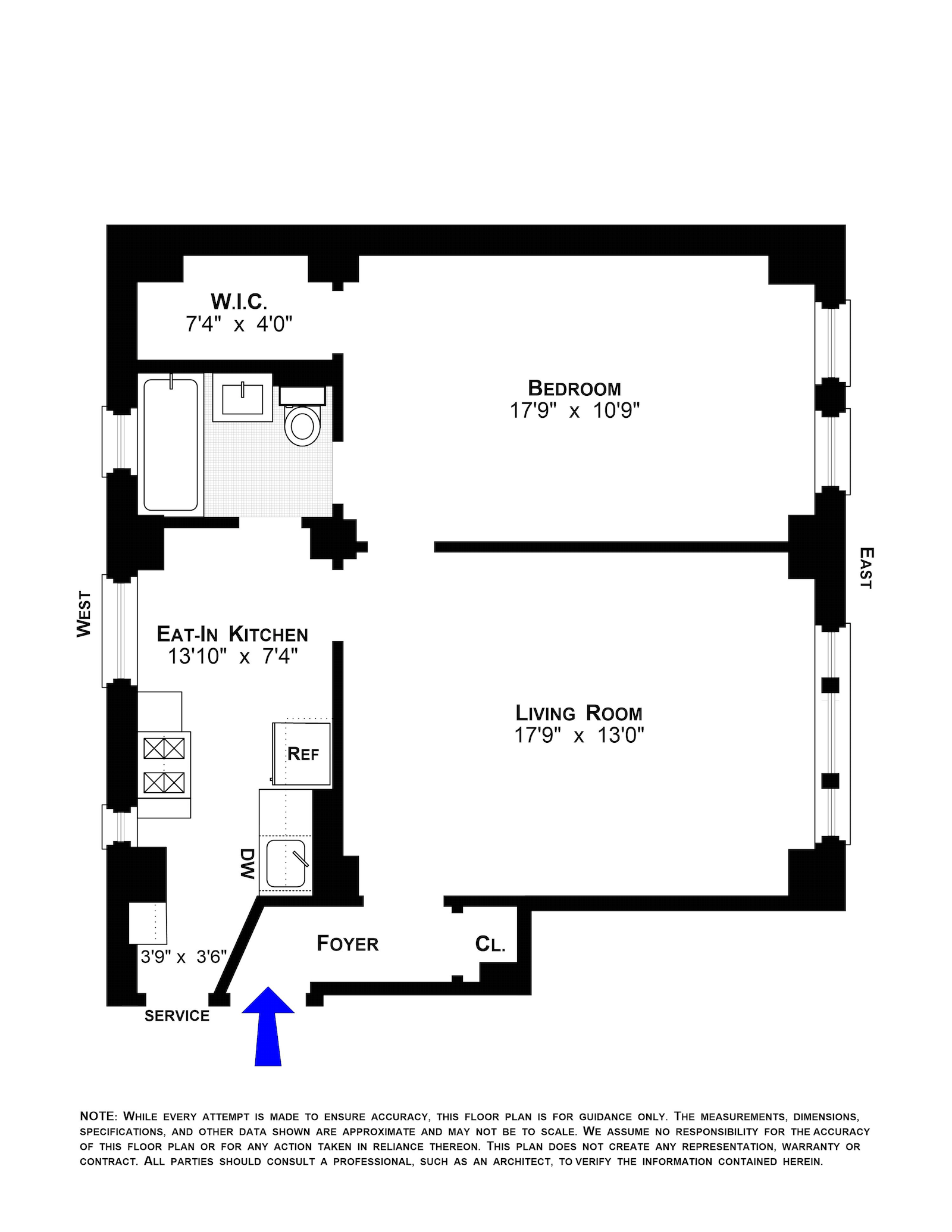 Floorplan for 215 West 75th Street, 2A
