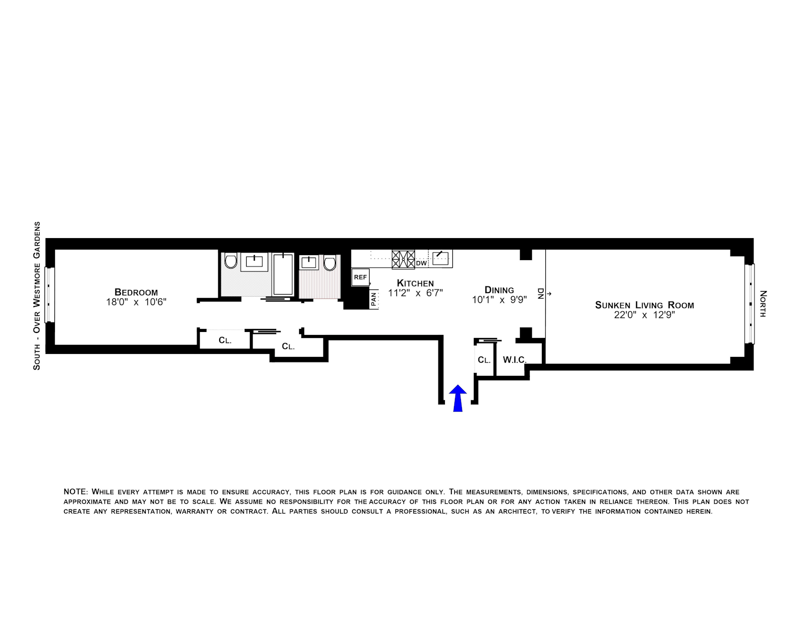 Floorplan for 333 West 57th Street, 8J