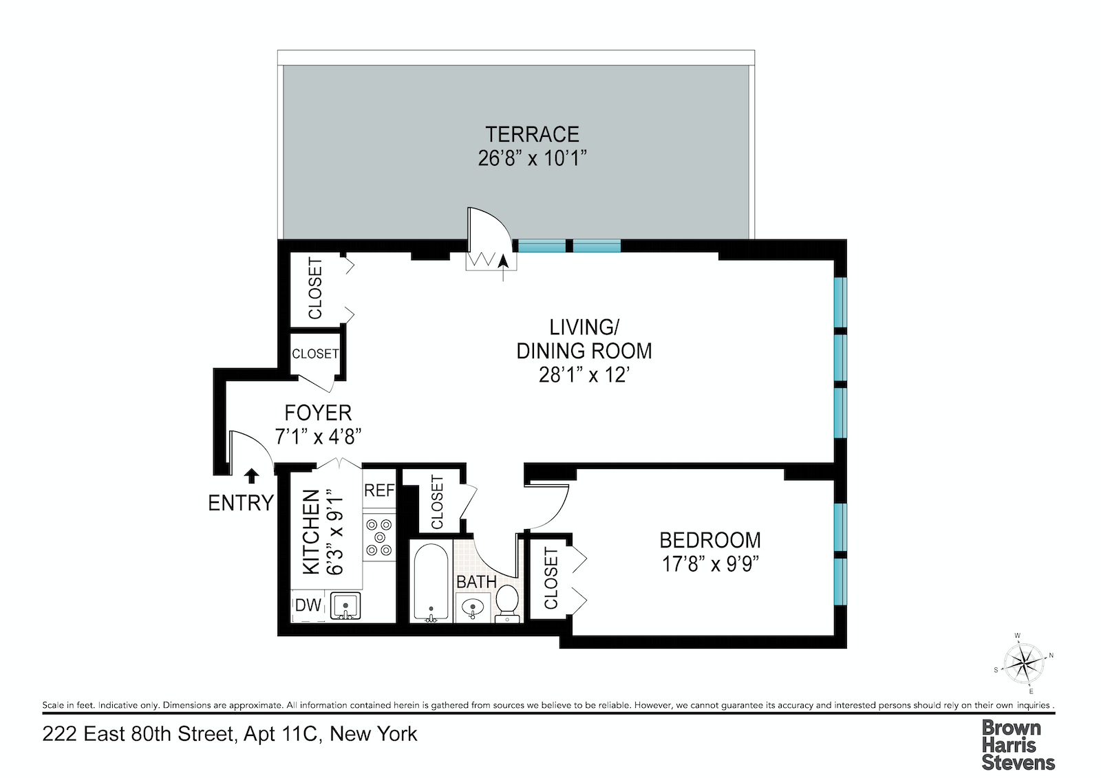 Floorplan for 222 East 80th Street, 11C