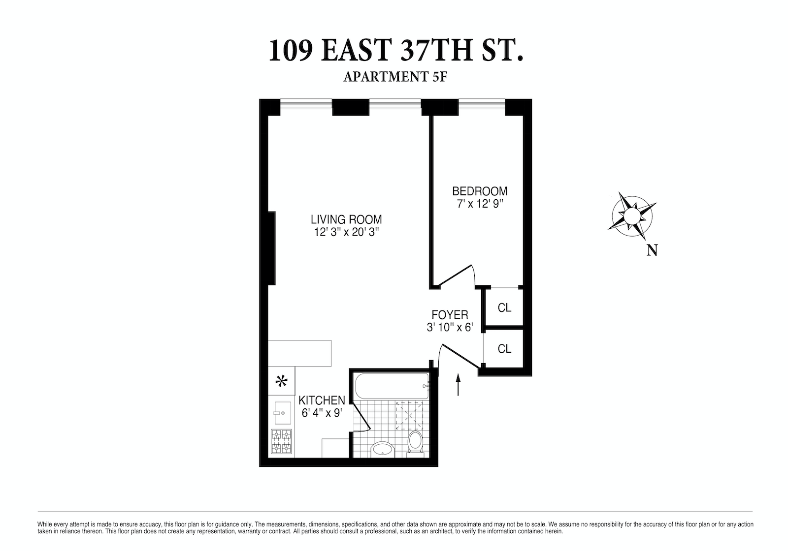 Floorplan for 109 East 37th Street, 5R