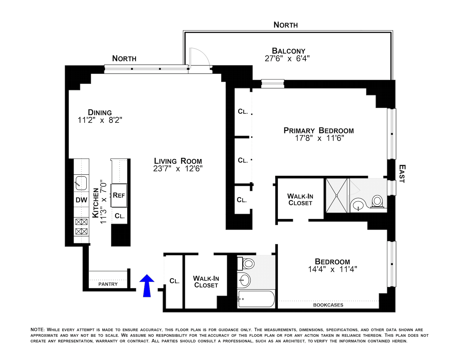 Floorplan for 142 West End Avenue, 15N