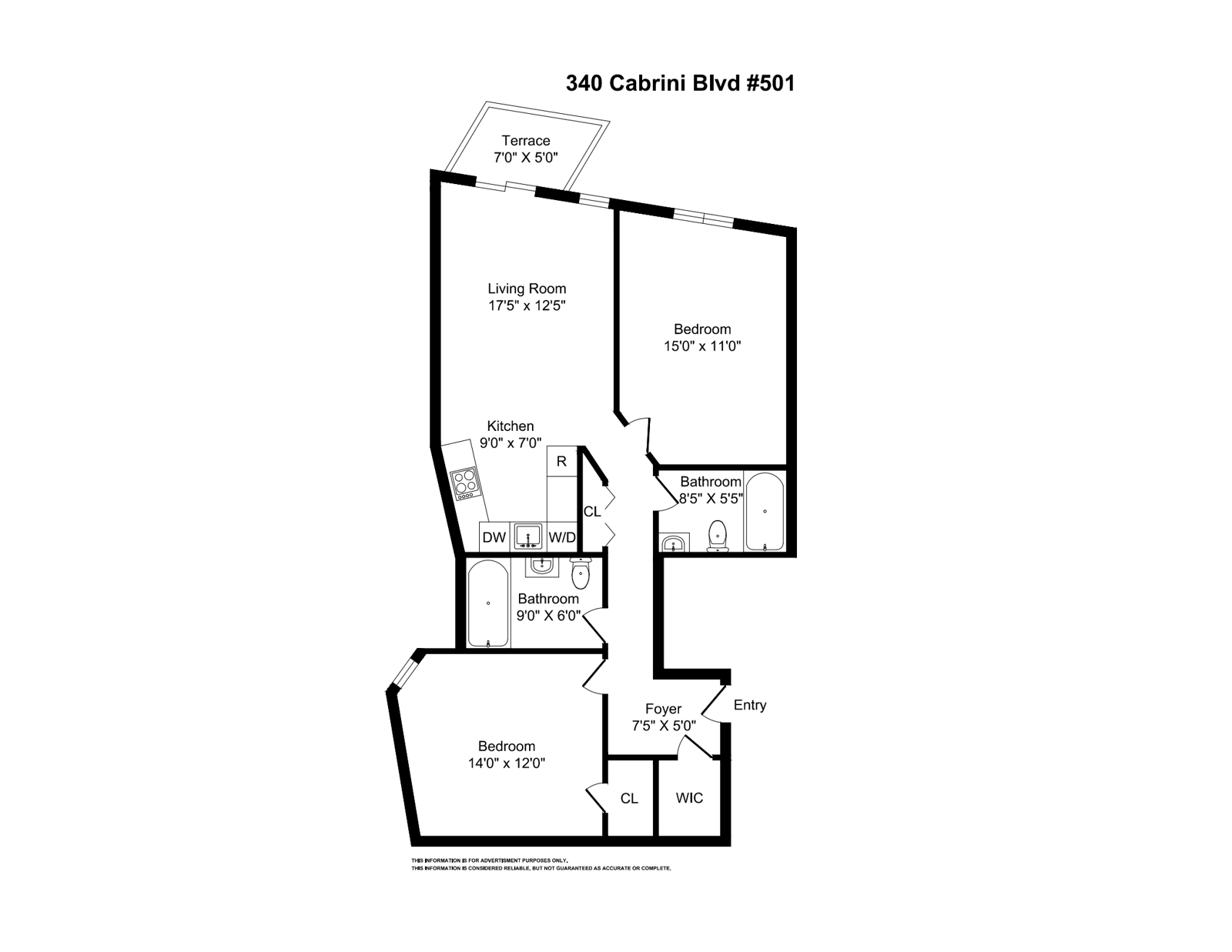 Floorplan for 340 Cabrini Boulevard, 501