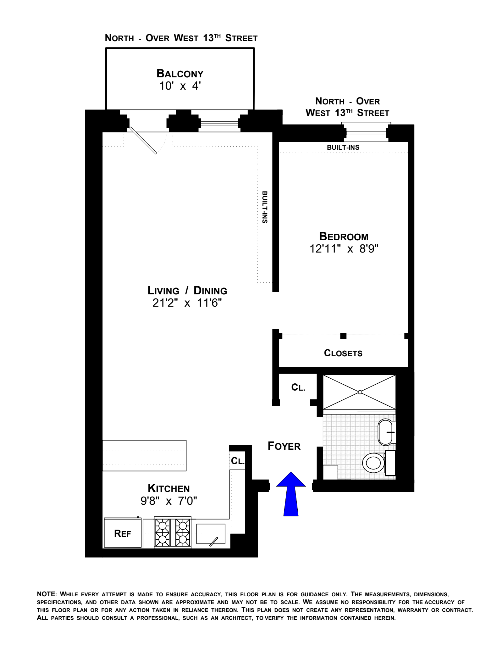 Floorplan for 42 West 13th Street, 6E