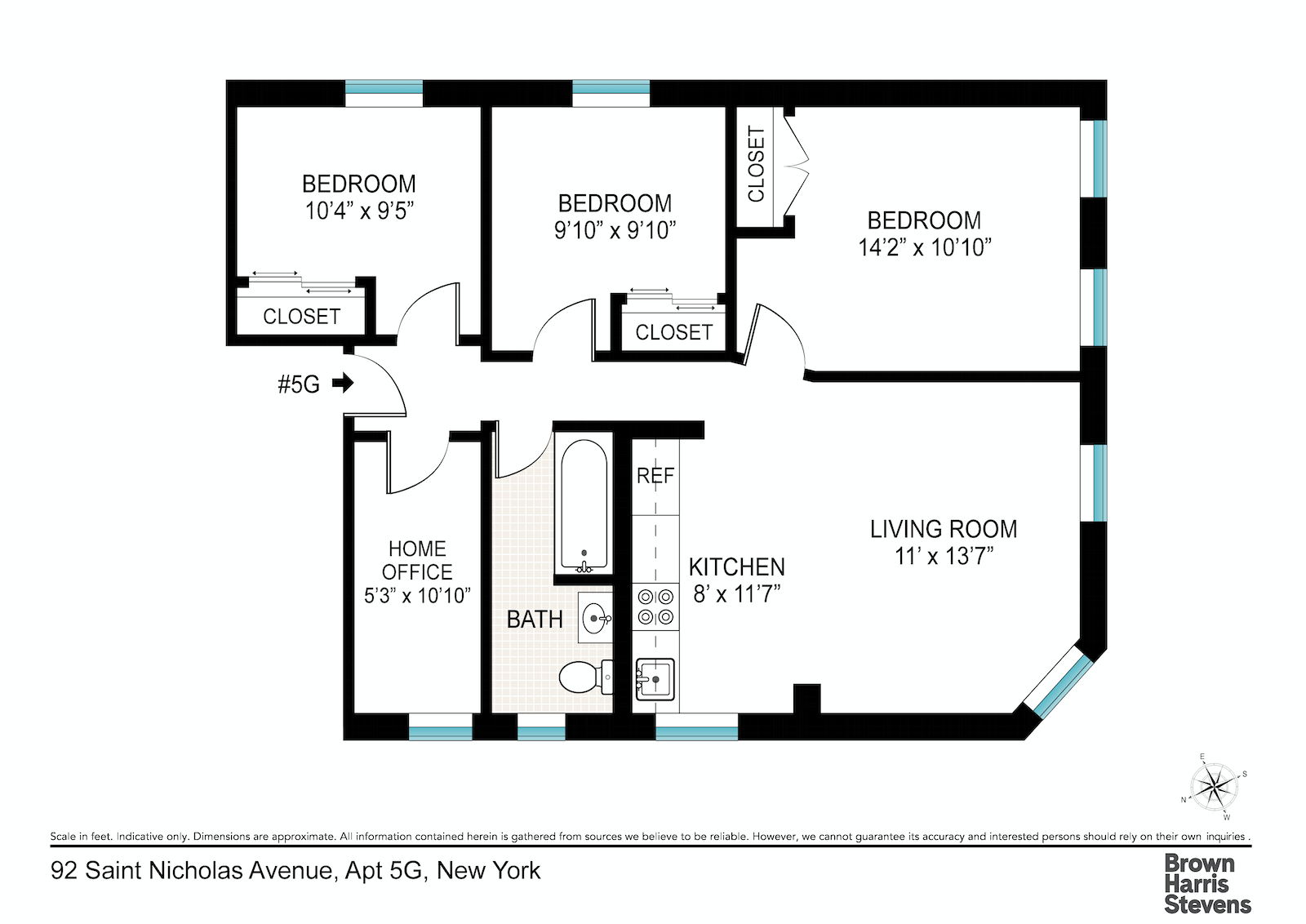 Floorplan for 92 Saint Nicholas Avenue, 5G
