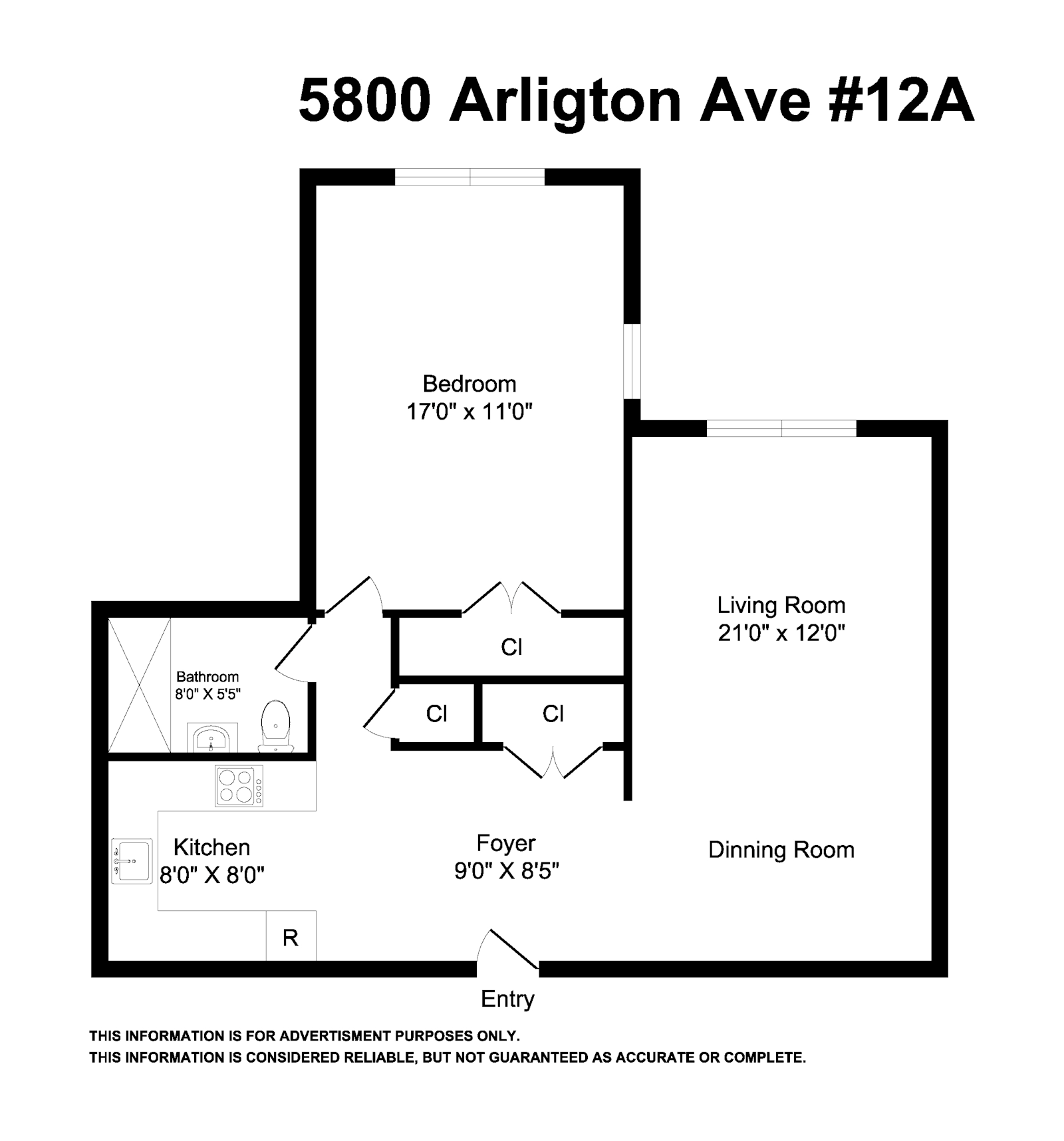 Floorplan for 5800 Arlington Avenue, 12A