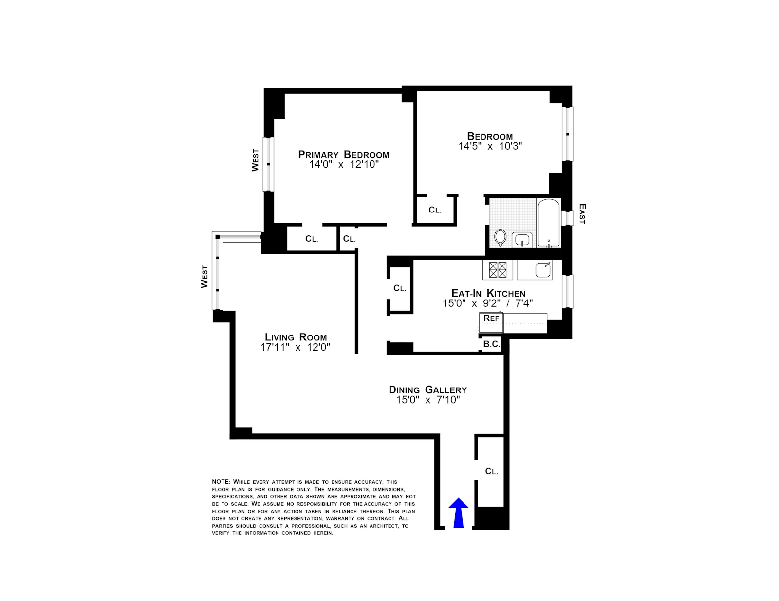 Floorplan for 572 Grand Street, G1005
