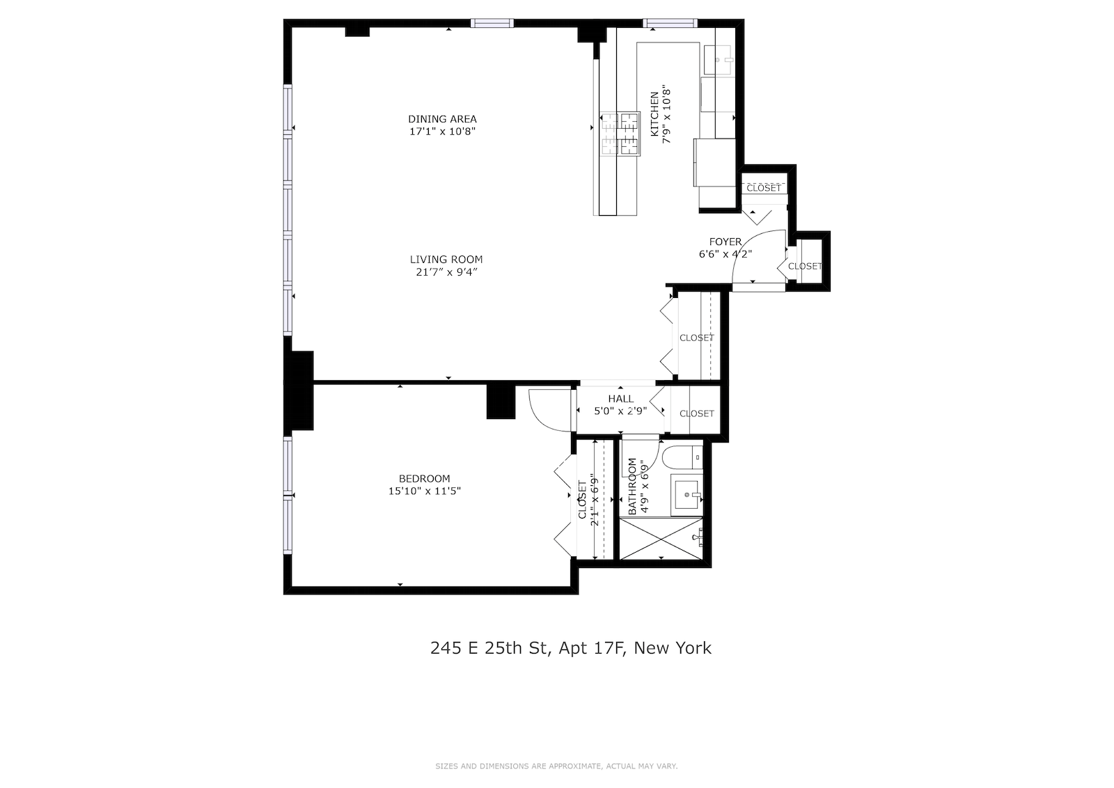 Floorplan for 245 East 25th Street, 17F