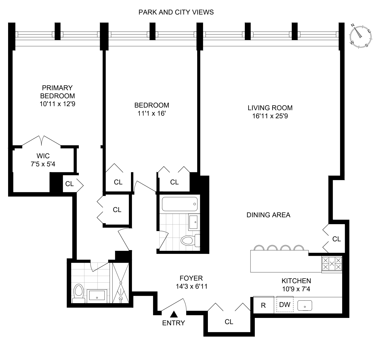Floorplan for 333 East 30th Street, 11C