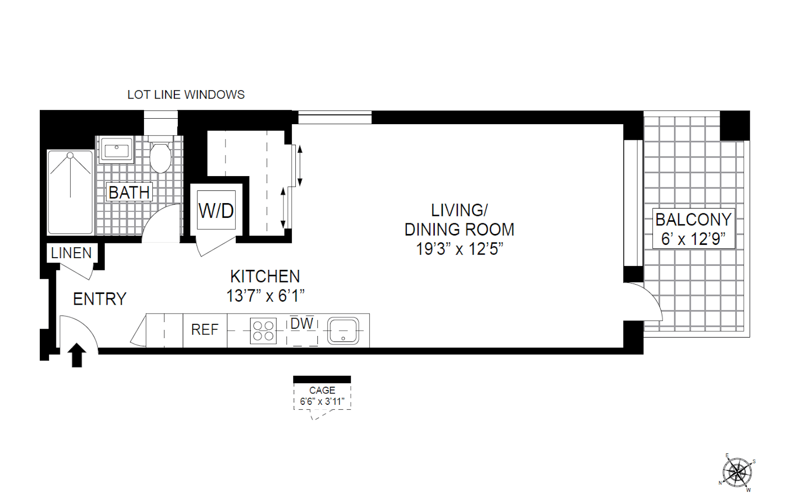 Floorplan for 58 West 129th Street, 3C