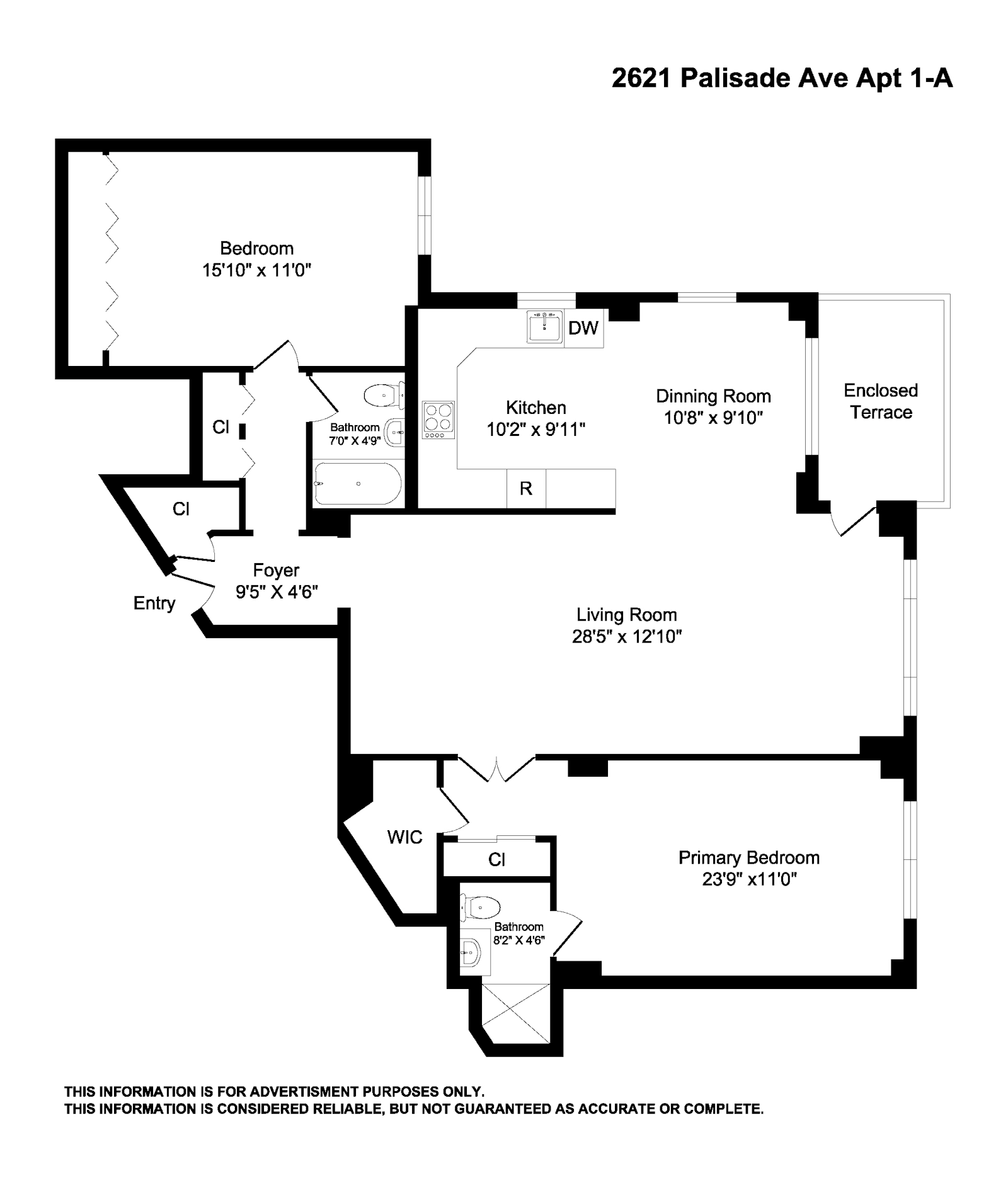 Floorplan for 2621 Palisade Avenue, 1A