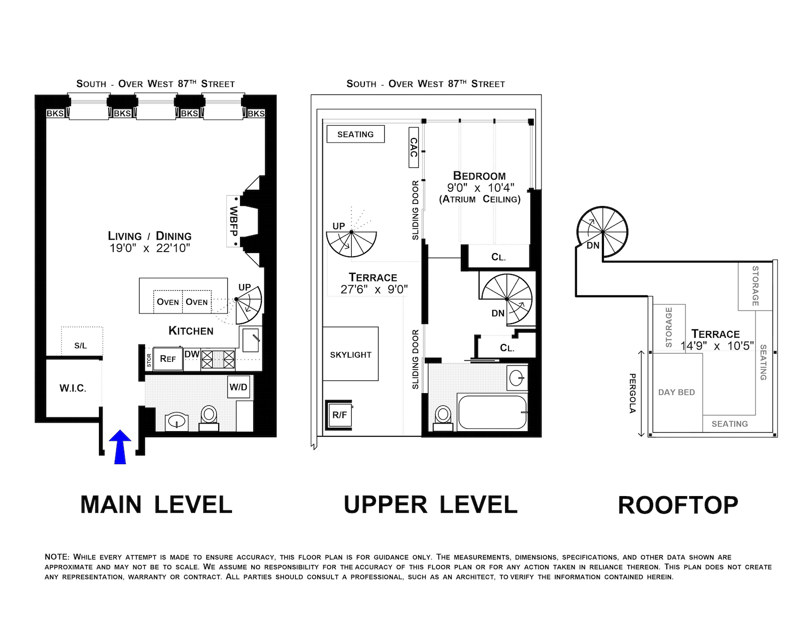 Floorplan for 341 West 87th Street, PHF