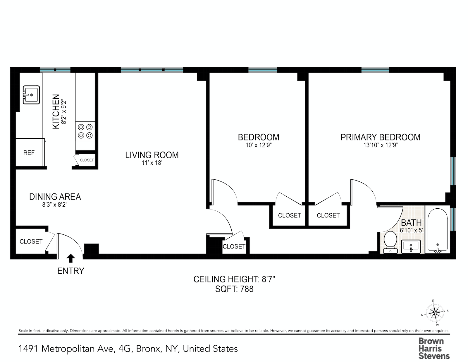 Floorplan for 1491 Metropolitan Ave, 4G