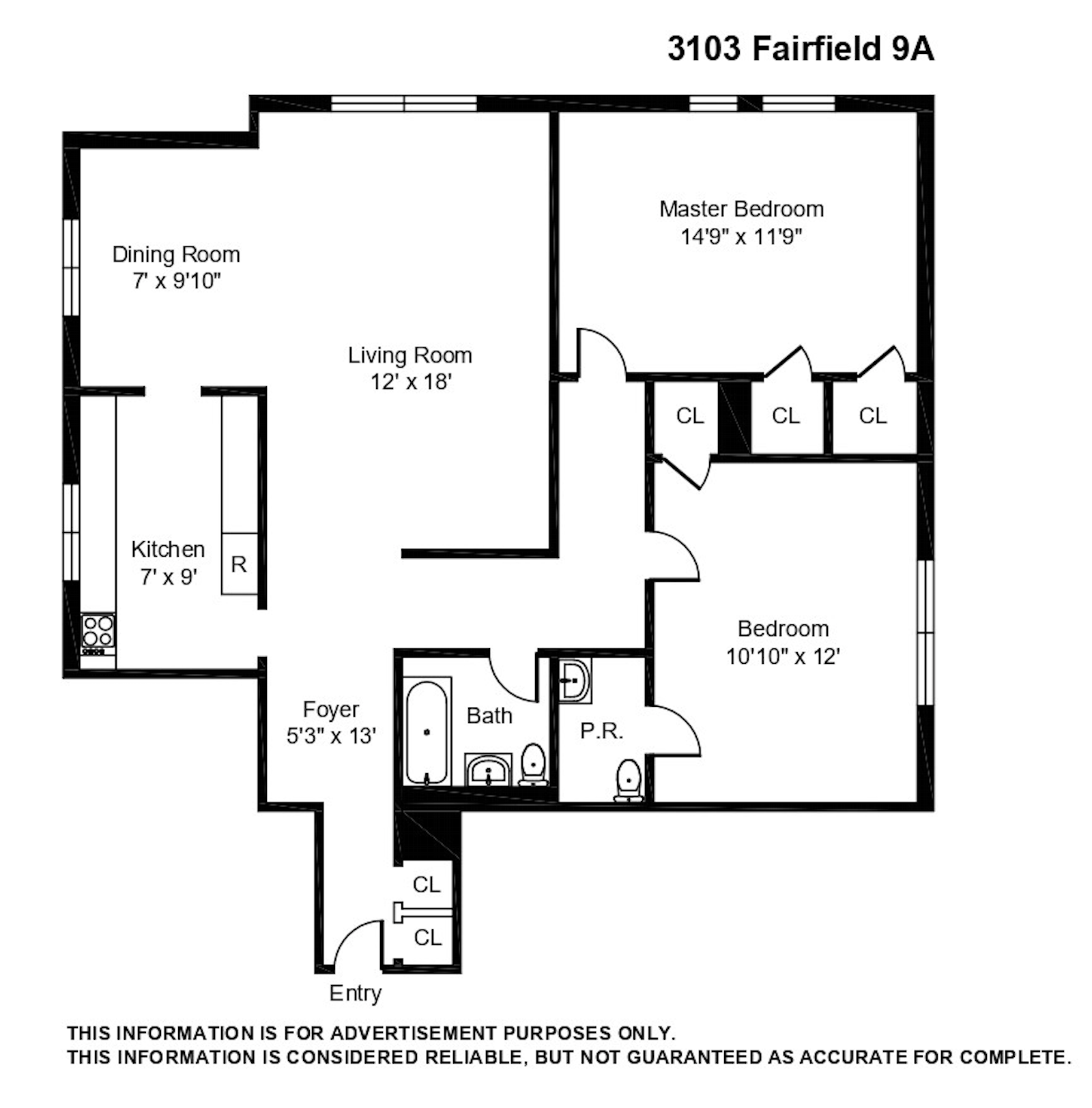 Floorplan for 3103 Fairfield Avenue, 9A