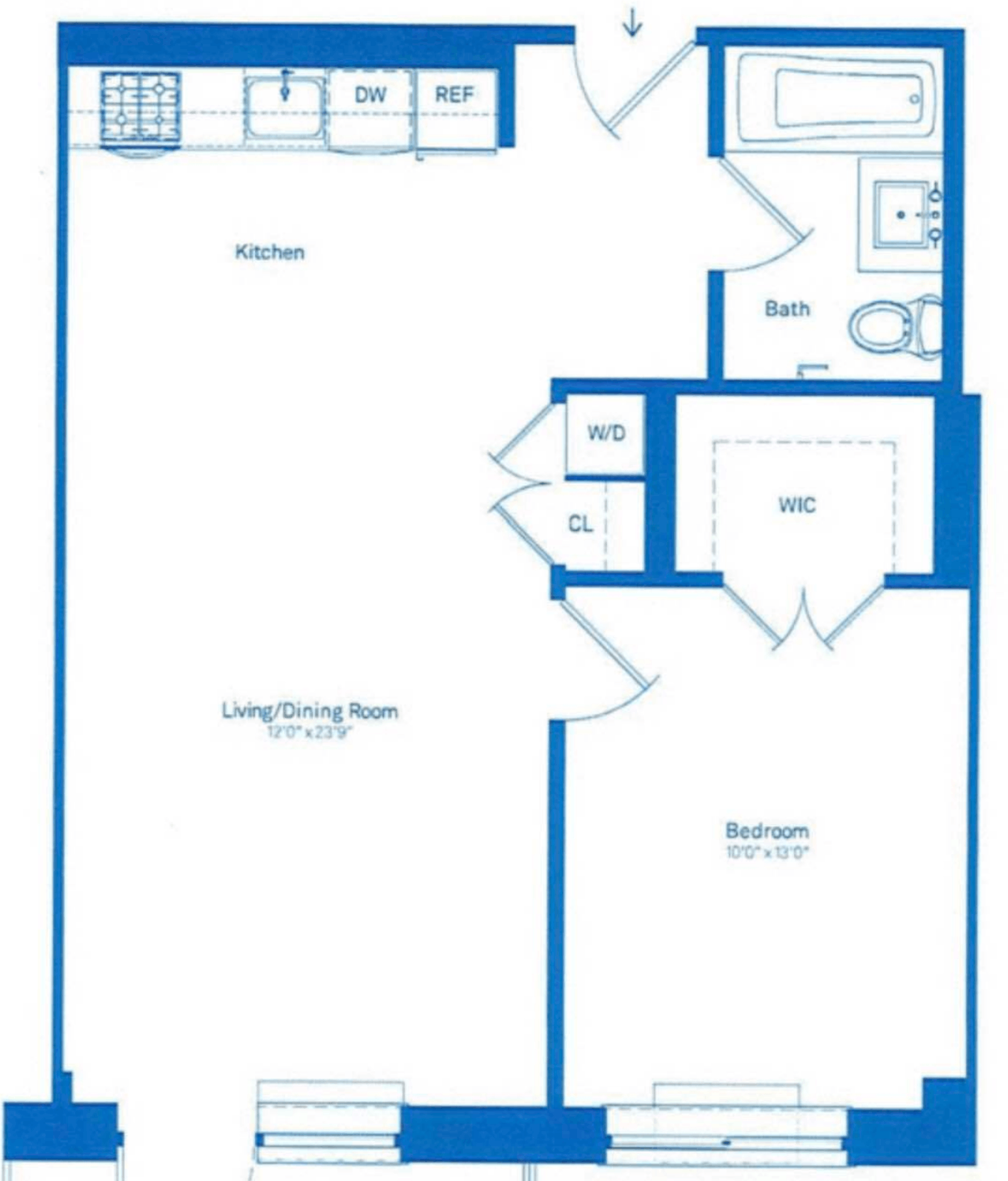 Floorplan for 505 West 47th Street, 2CS