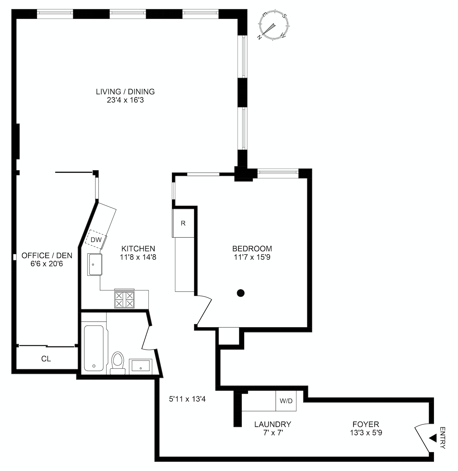 Floorplan for 108 Wooster Street, 4B