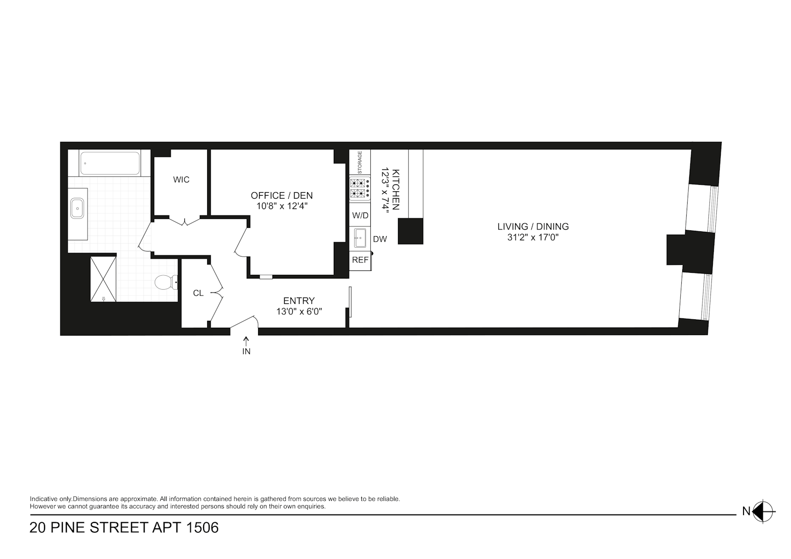 Floorplan for 20 Pine Street, 1506