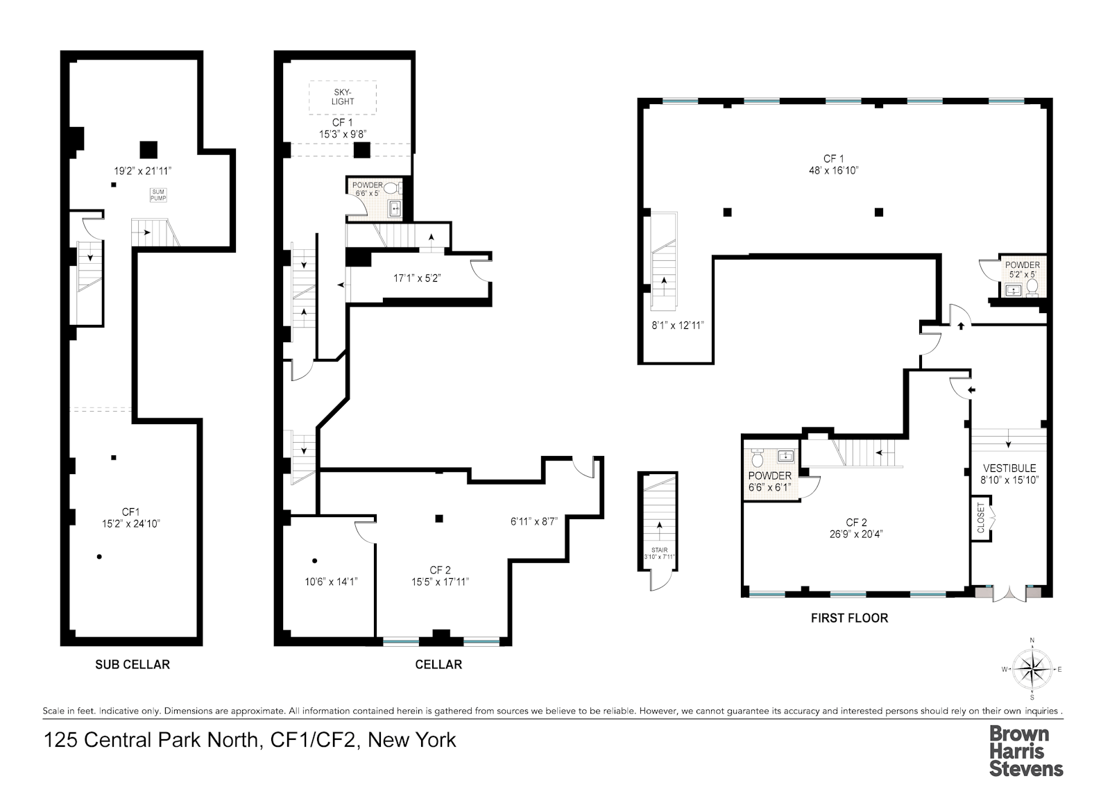 Floorplan for 125 Central Park North, CF1/CF2