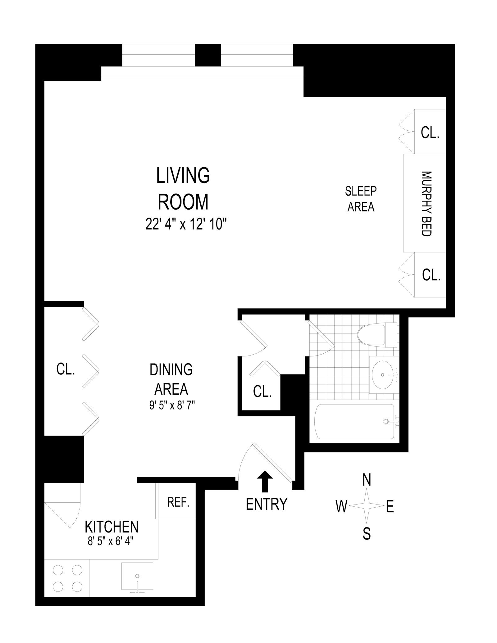 Floorplan for 3 Hanover Square, 4A