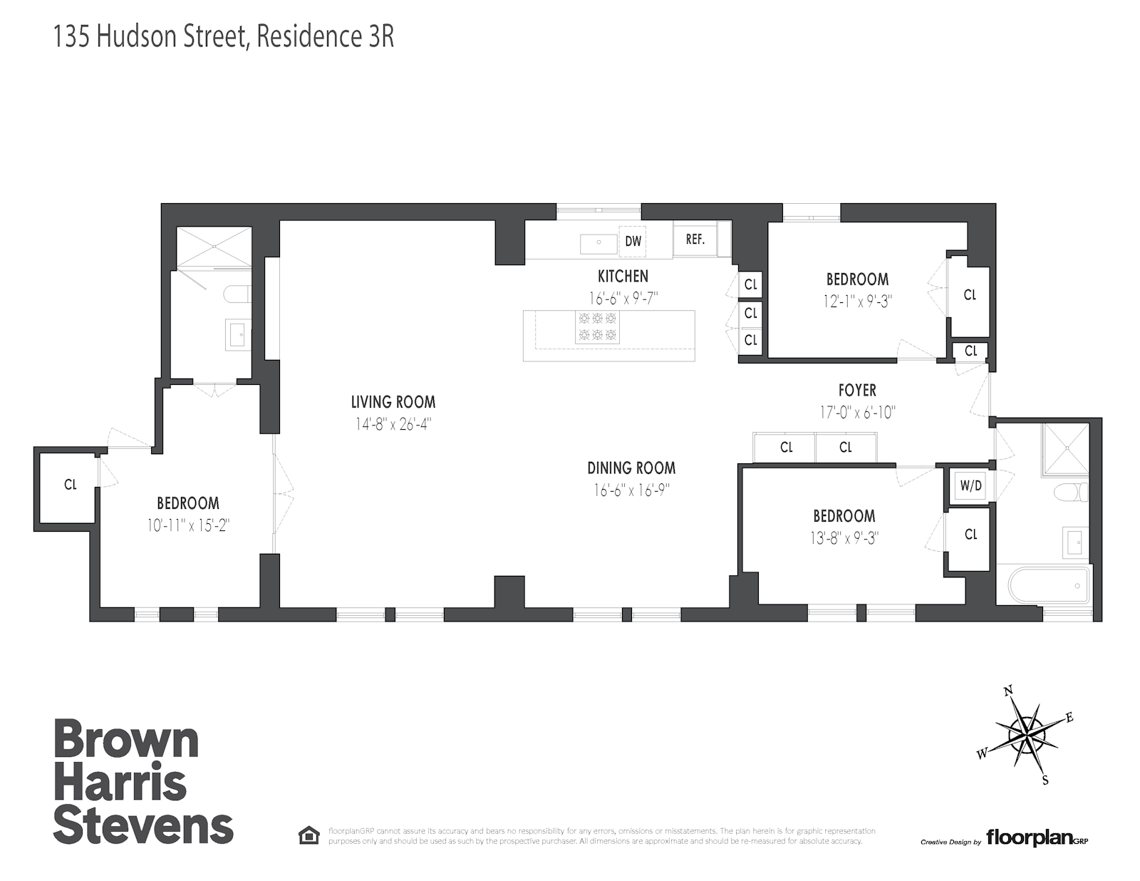 Floorplan for 135 Hudson Street, 3R