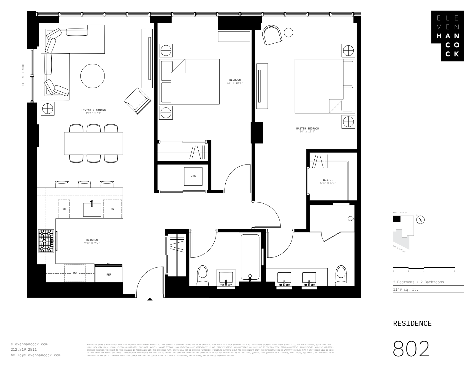 Floorplan for 11 Hancock Place, 802