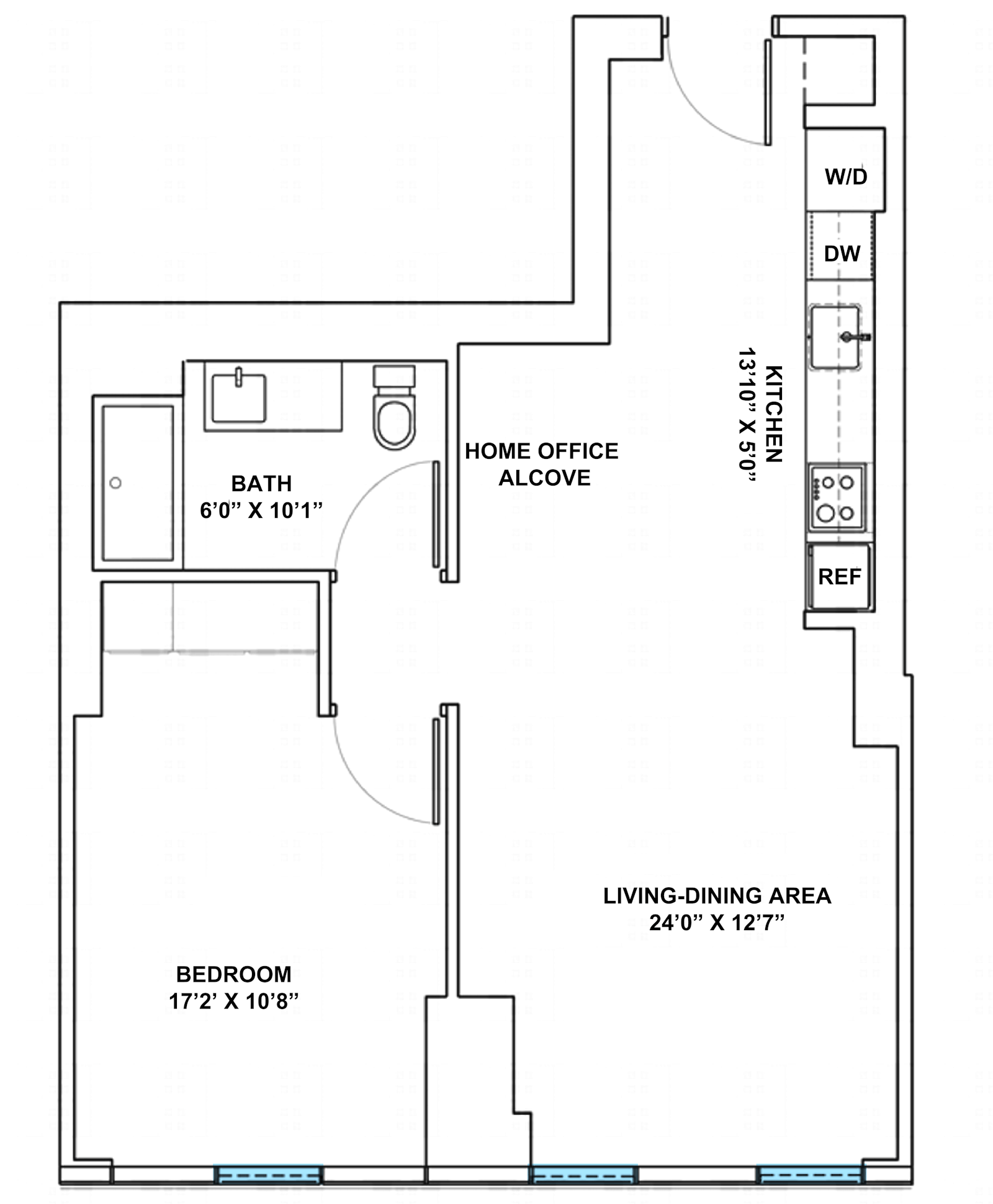 Floorplan for 540 West 49th Street, 406S