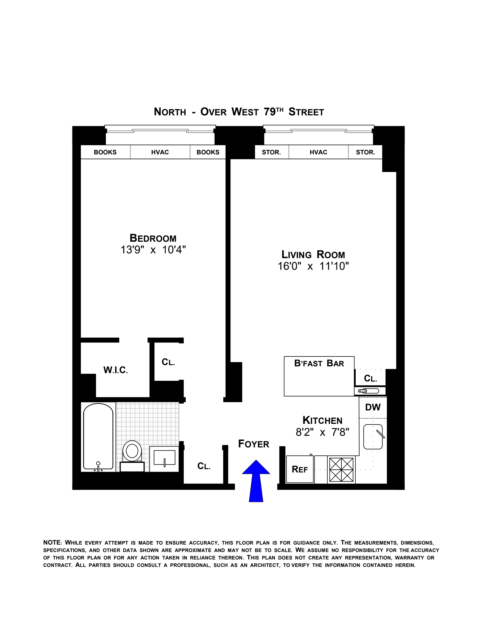 Floorplan for 130 West 79th Street, 16D