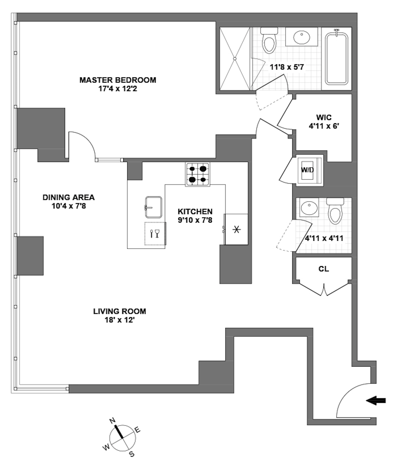 Floorplan for 247 West 46th Street, 1002