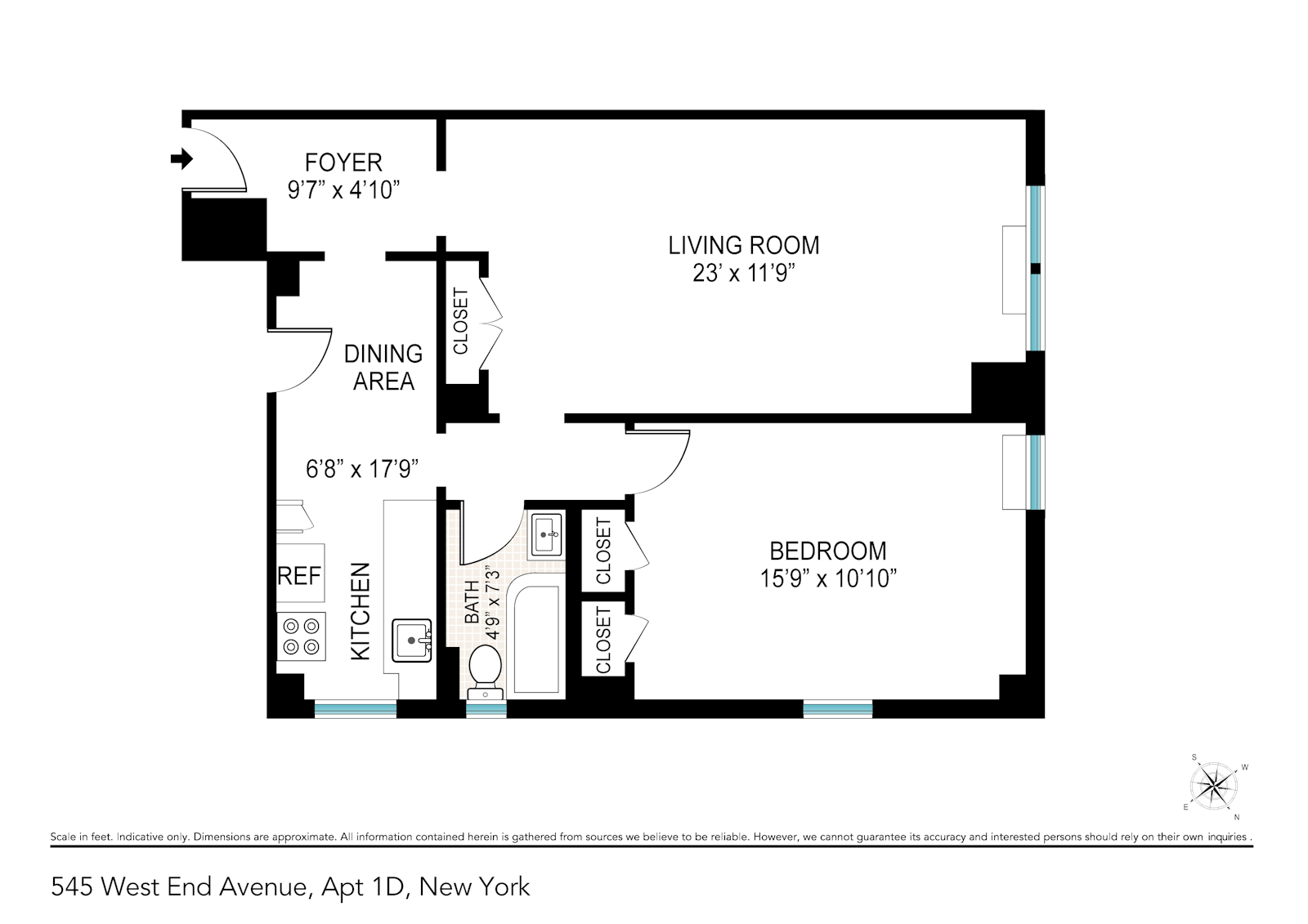 Floorplan for 545 West End Avenue, 1D