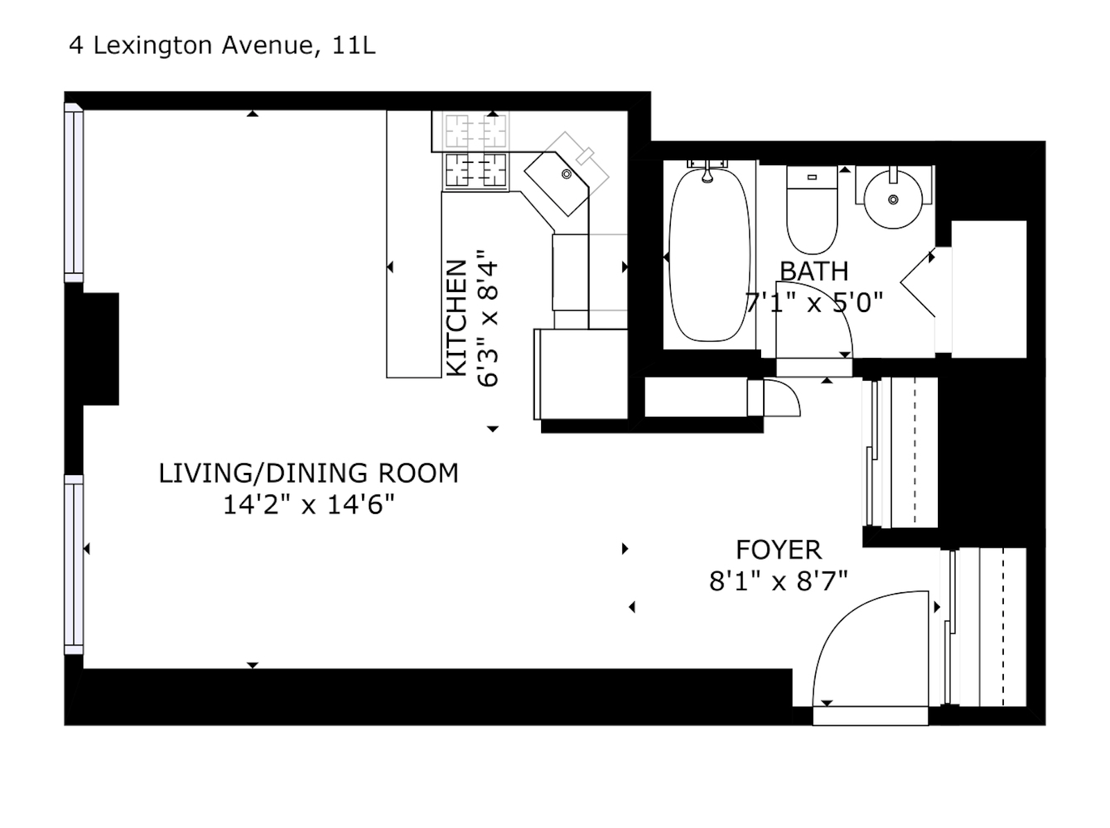 Floorplan for 4 Lexington Avenue, 11L