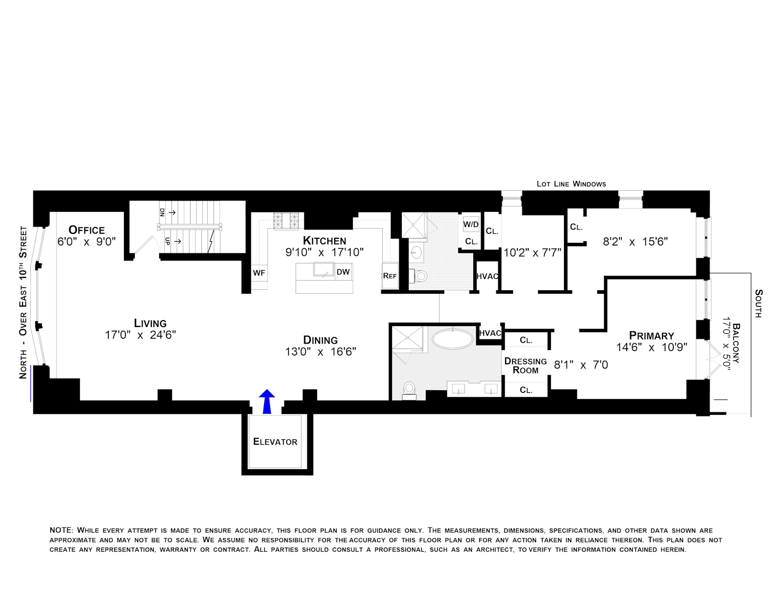 Floorplan for 34 -36 East Tenth St, 3E