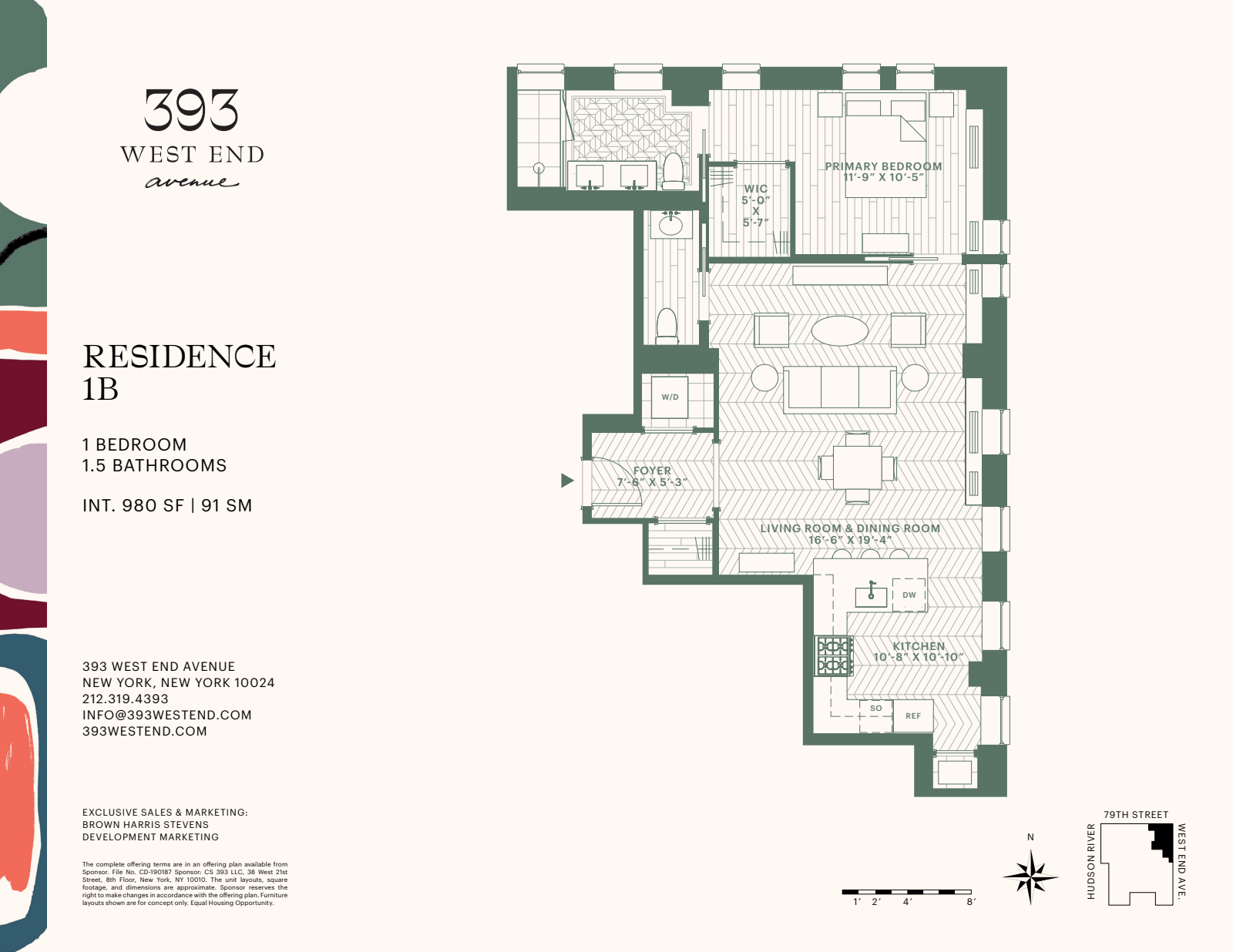 Floorplan for 393 West End Avenue, 1B