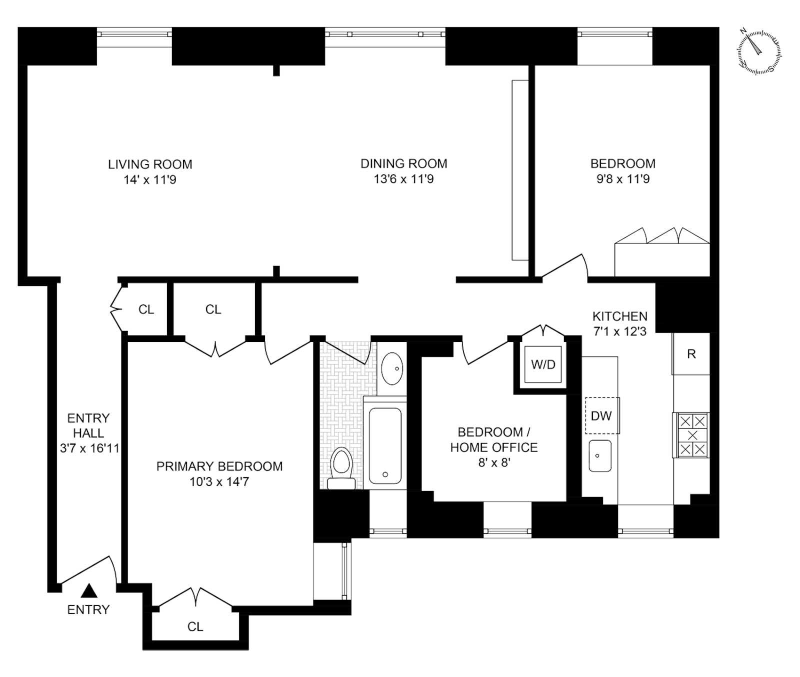 Floorplan for 62 Pierrepont Street, 2A