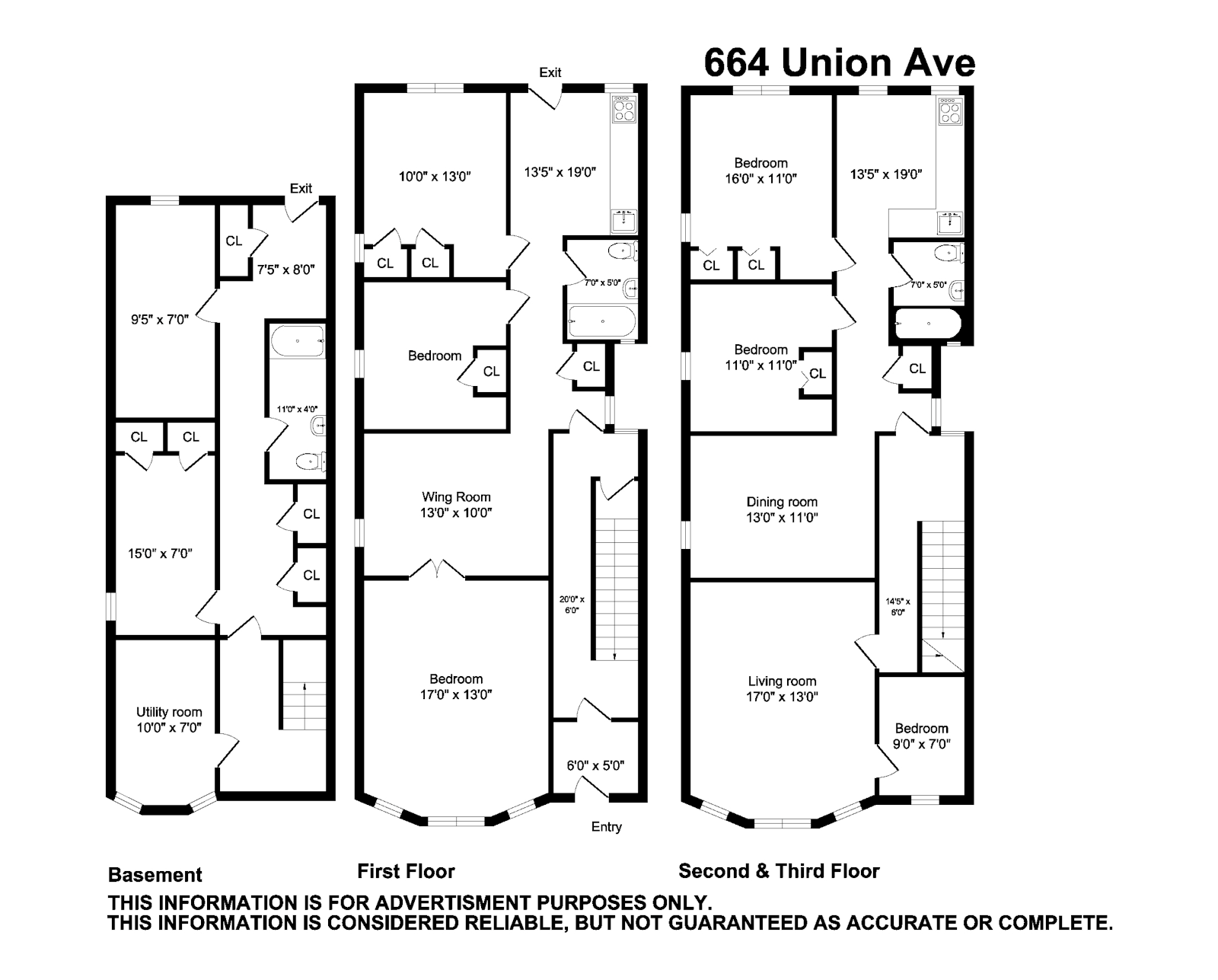 Floorplan for 664 Union Avenue