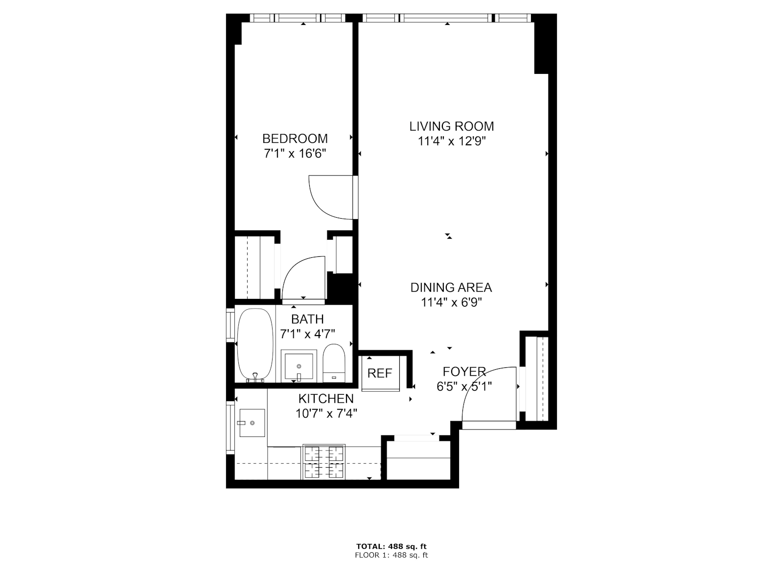 Floorplan for 201 West 21st Street, 9C