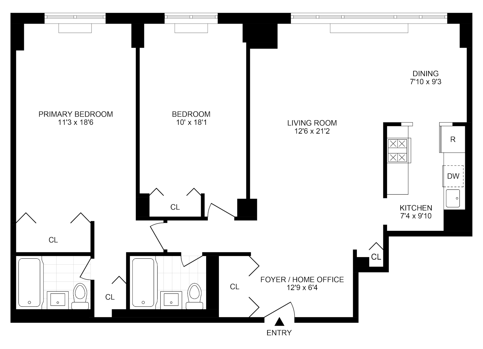 Floorplan for 3671 Hudson Manor Terrace, 2E