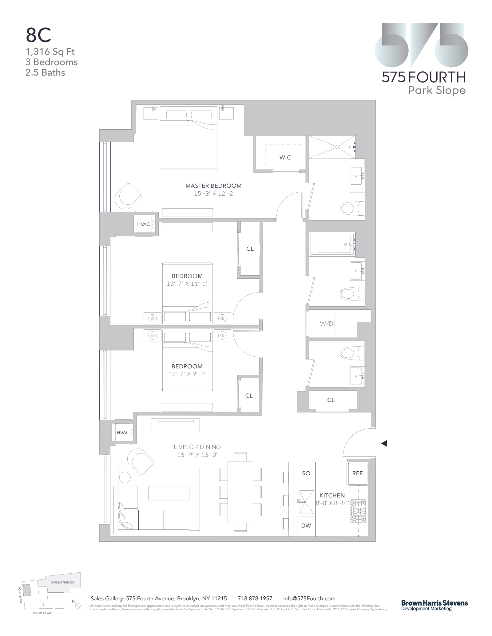 Floorplan for 575 Fourth Avenue, 8C