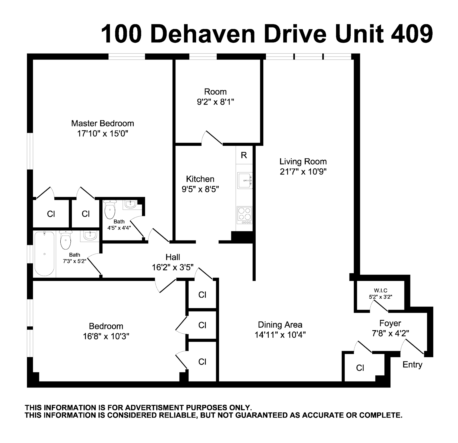 Floorplan for 100 Dehaven Drive, 409